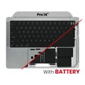 Topcase mit Akku+ US-Tastatur für MacBook Pro 14 A2442/A2779 Space Grau OEM A
