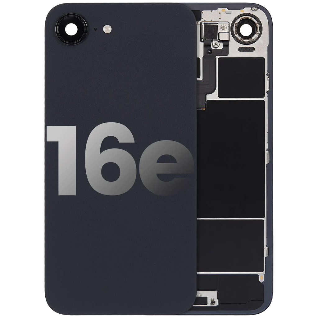 Back cover with MagSafe magnet, NFC and flash flex cable for iPhone 16e (used OEM, Grade A) (Black)