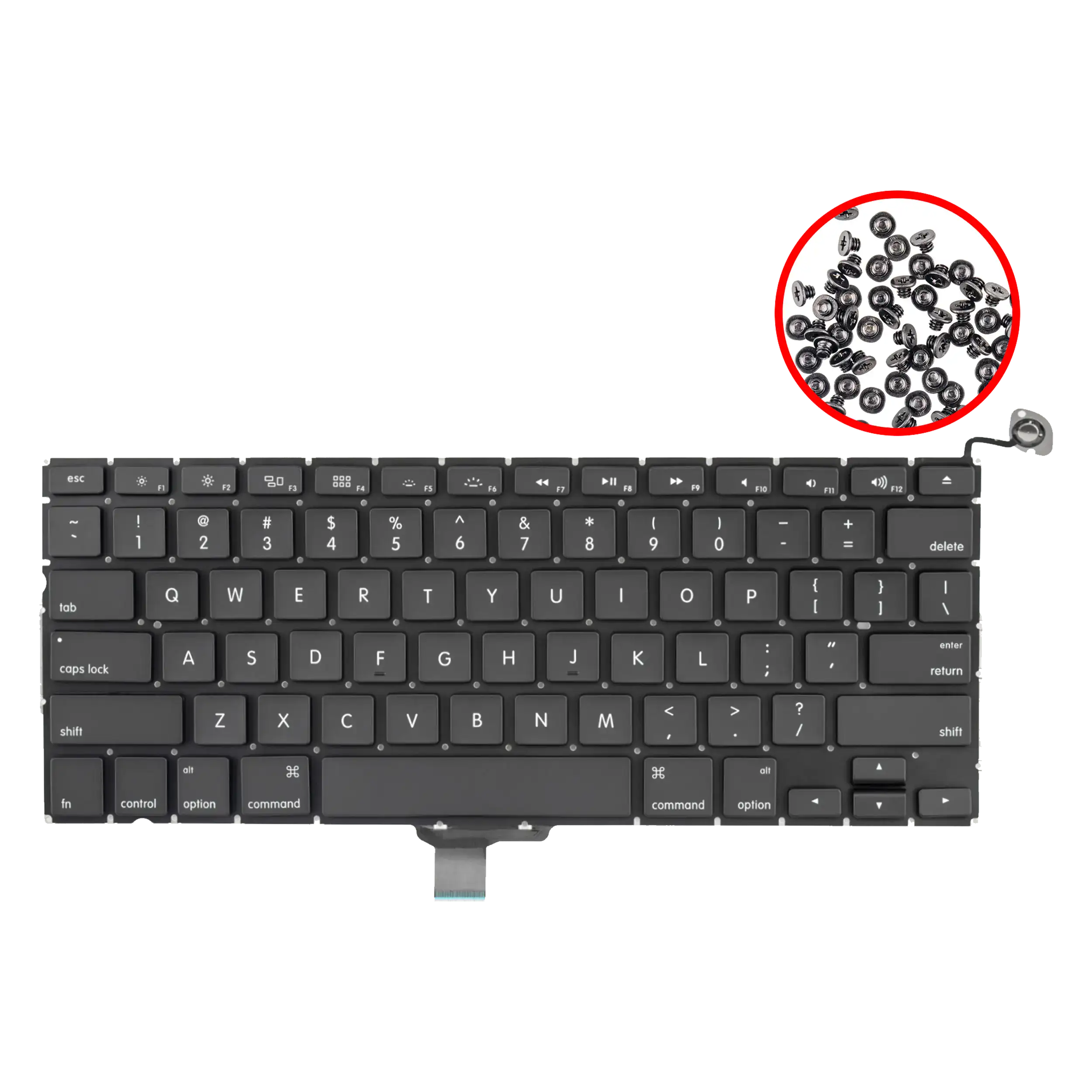 Tastatur m. Hintergrundbeleuchtung US English mit Schrauben f. MacBook Pro 13 A1