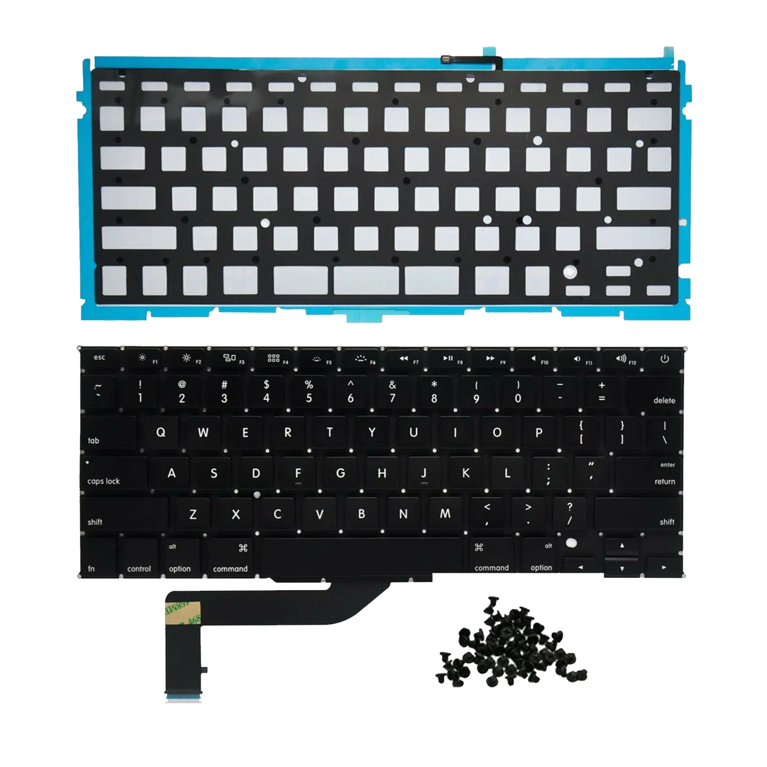Tastatur US Engl. beleuchtet inkl. Schrauben f. MacBook Pro 15" A1398