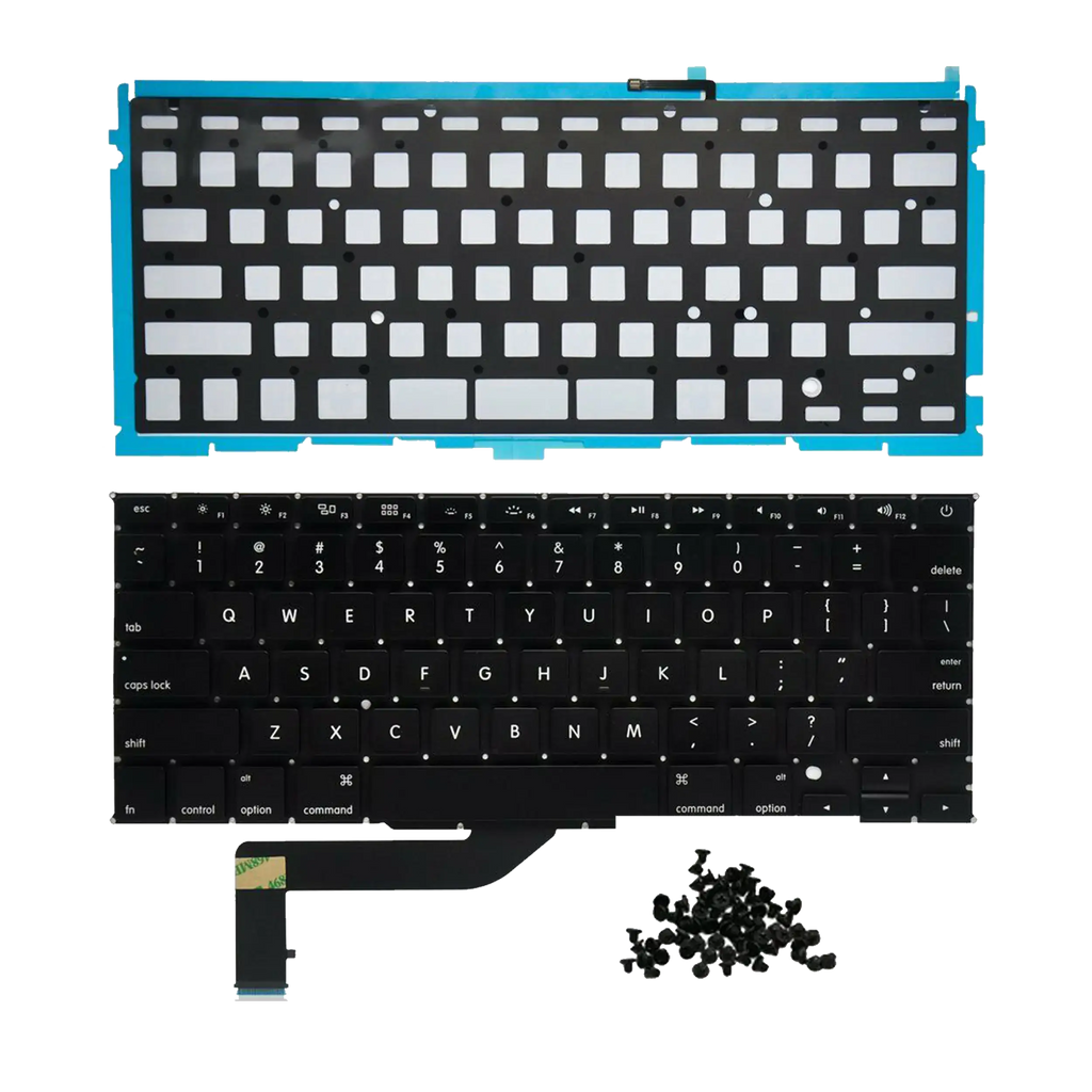 Tastatur US Engl. beleuchtet inkl. Schrauben f. MacBook Pro 15" A1398