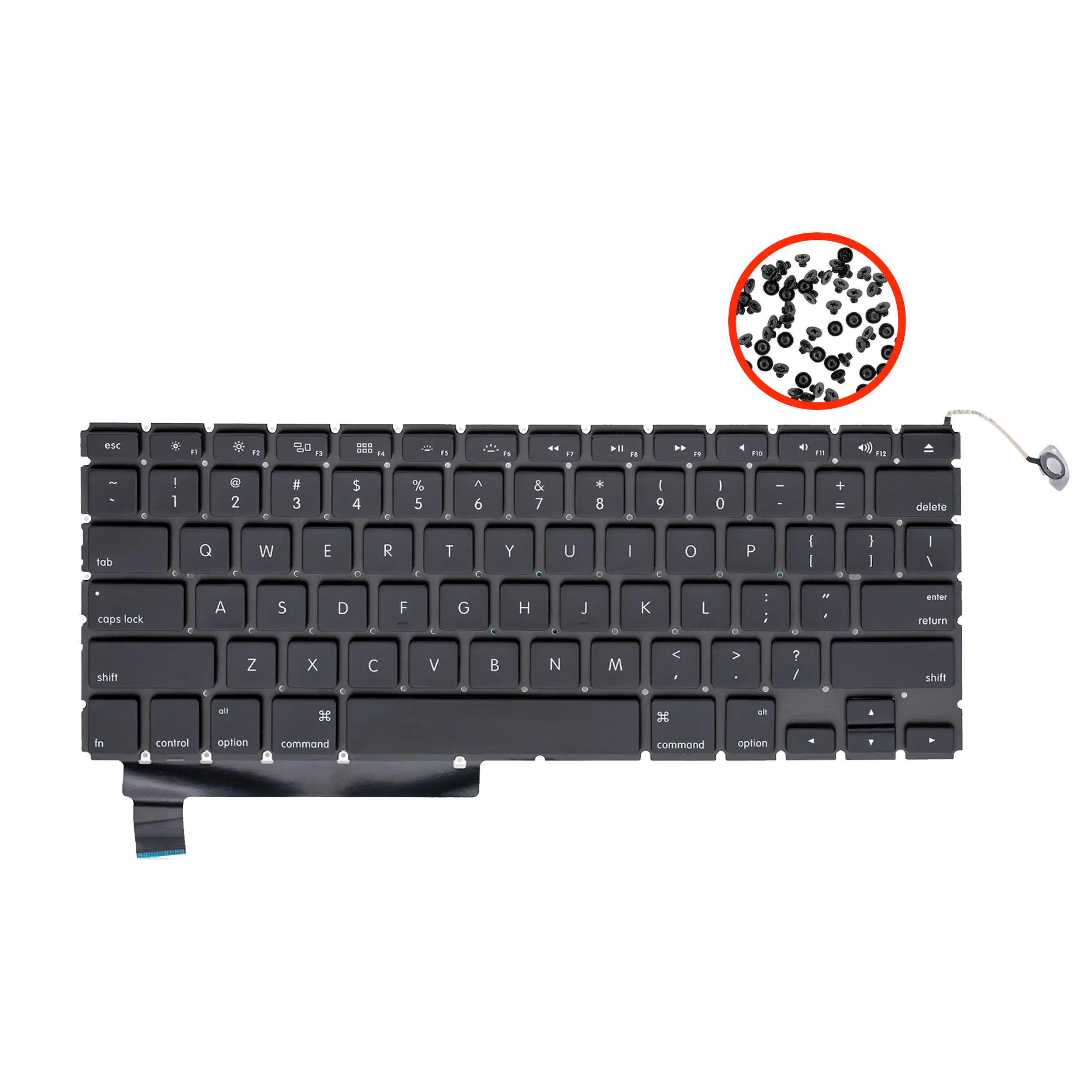 Apple MacBook Pro 15" A1286 US Tastatur mit Hintergrundbeleuchtung & Schrauben