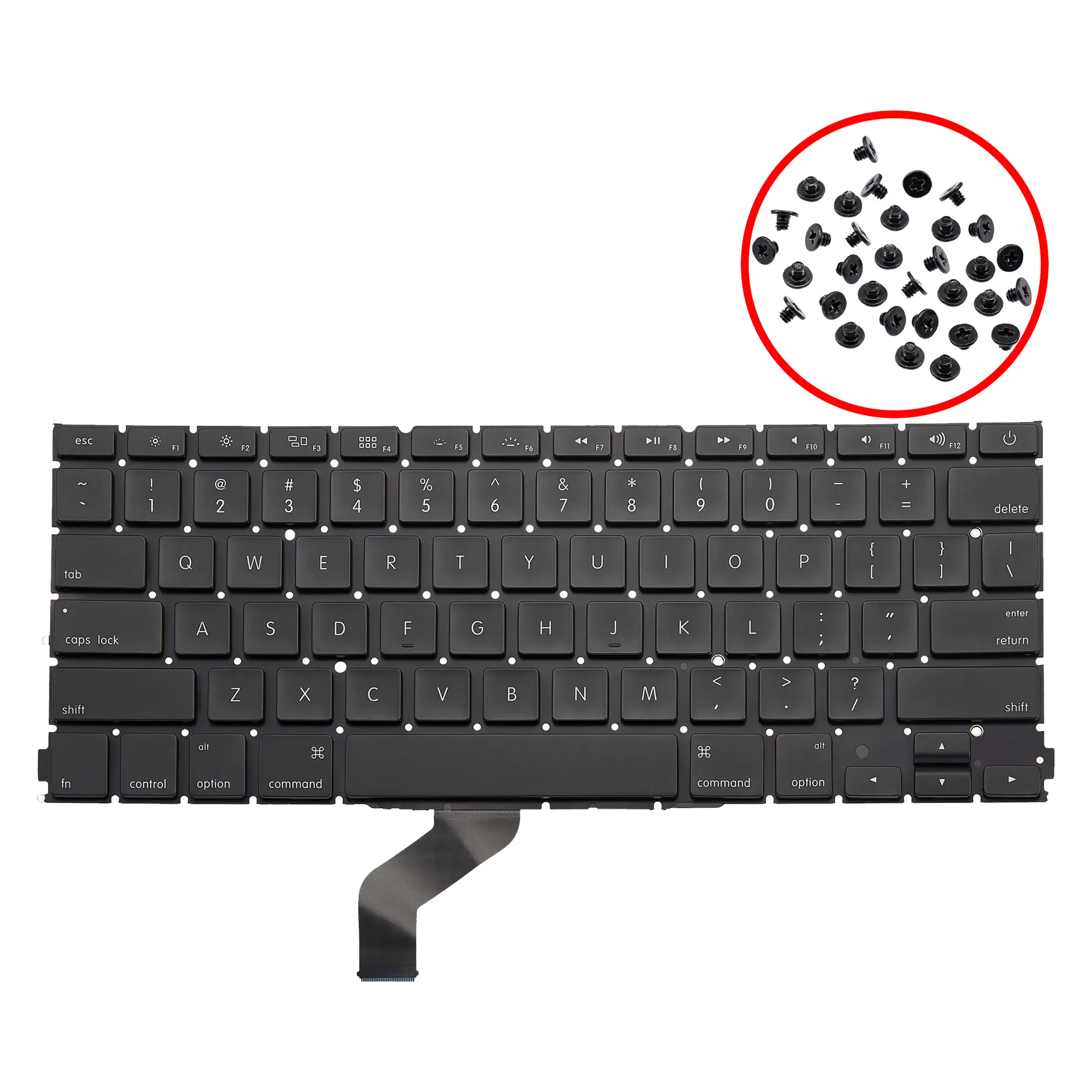 Backlit keyboard with screws (US English) for MacBook Pro 13" A1425 (2012-2013)