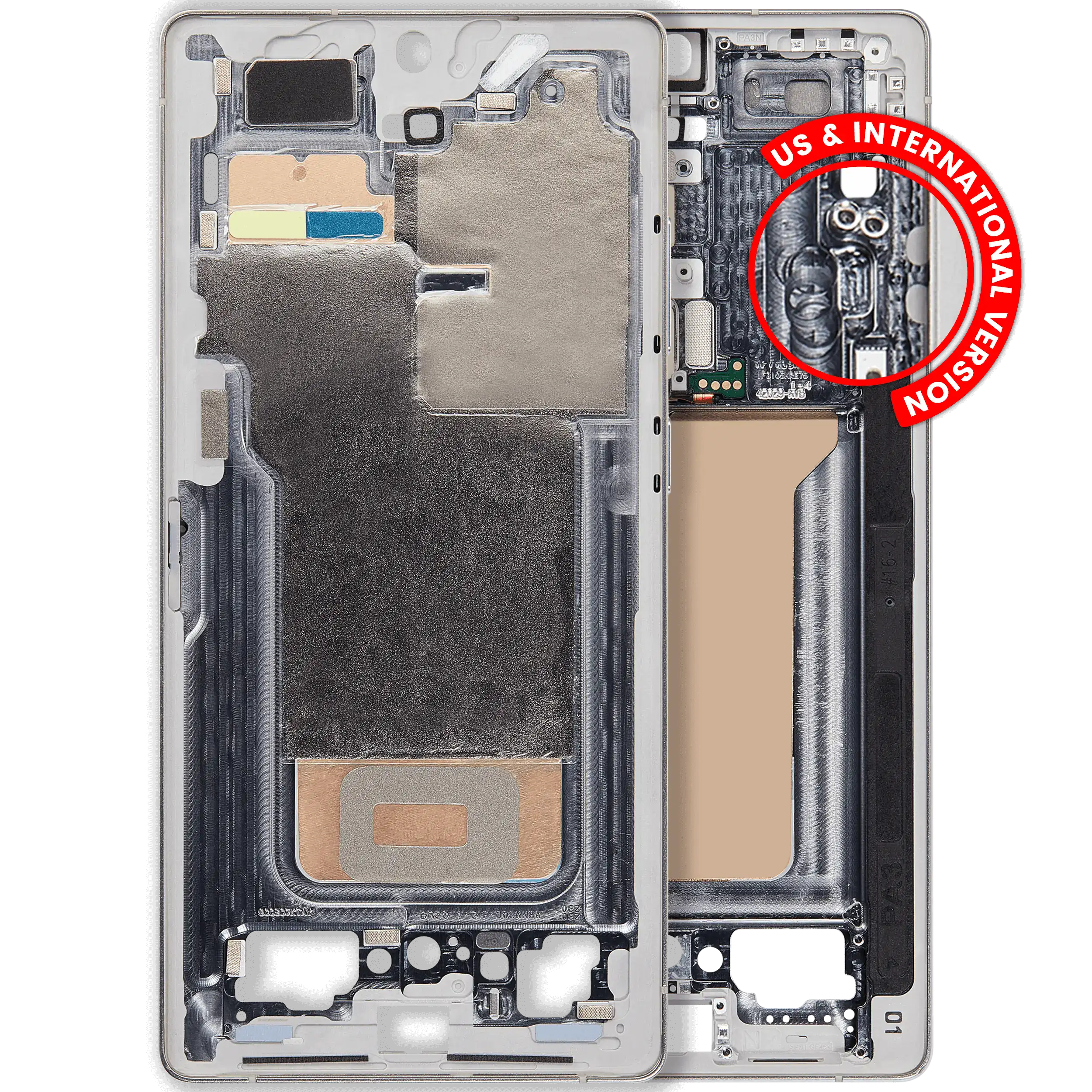 Midframe/Rahmen für Samsung Galaxy S25 Ultra, Titanium White Silver