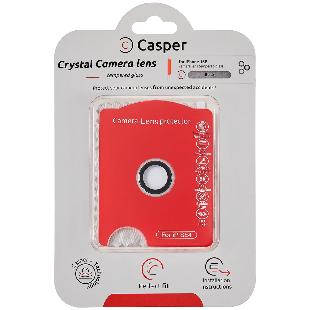Casper Camera Lens Protector compatible with iPhone 16E / 17E (Silver) (Clear)