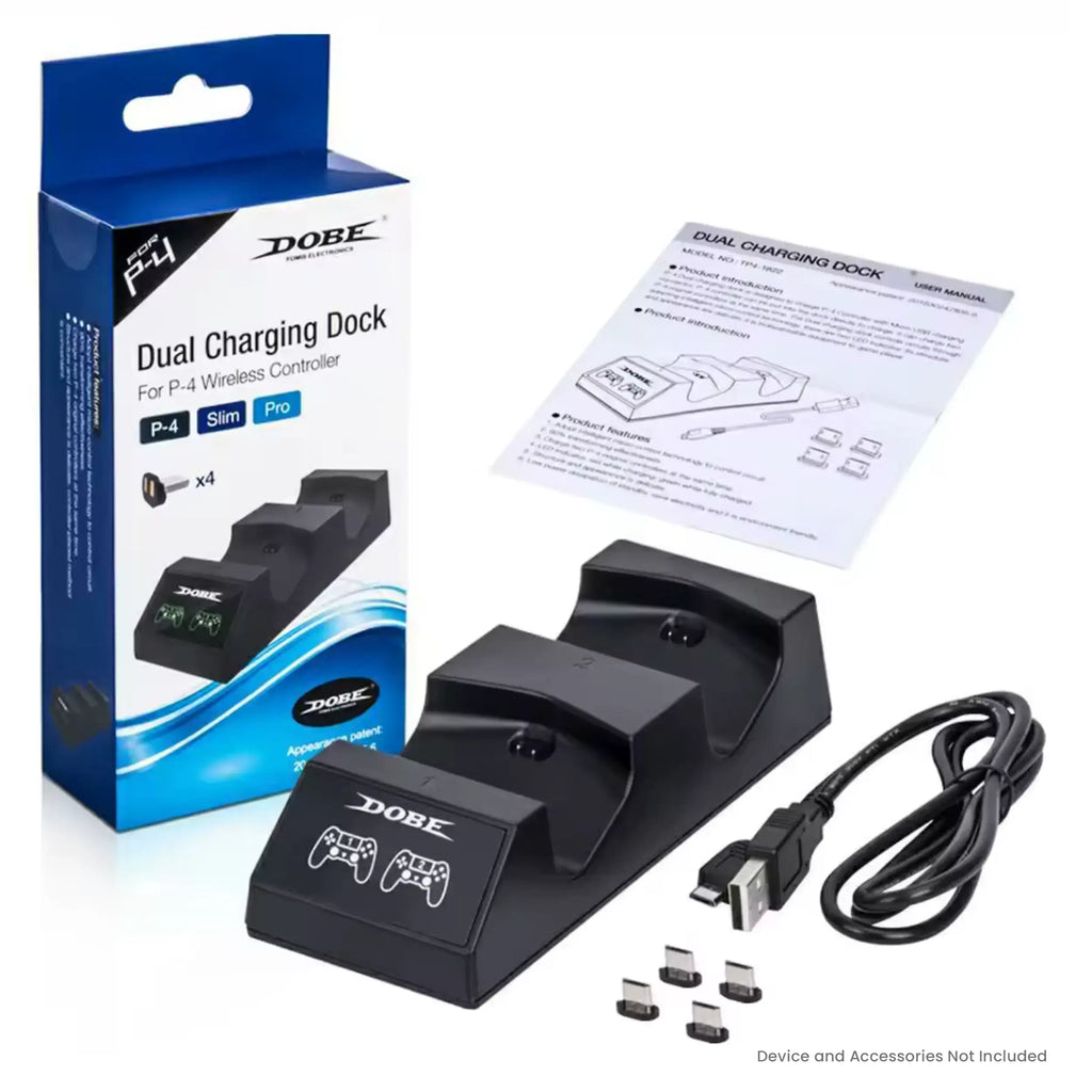 Dual Charging Station for Wireless Controllers – PlayStation 4 / Slim / Pro (DOBE)