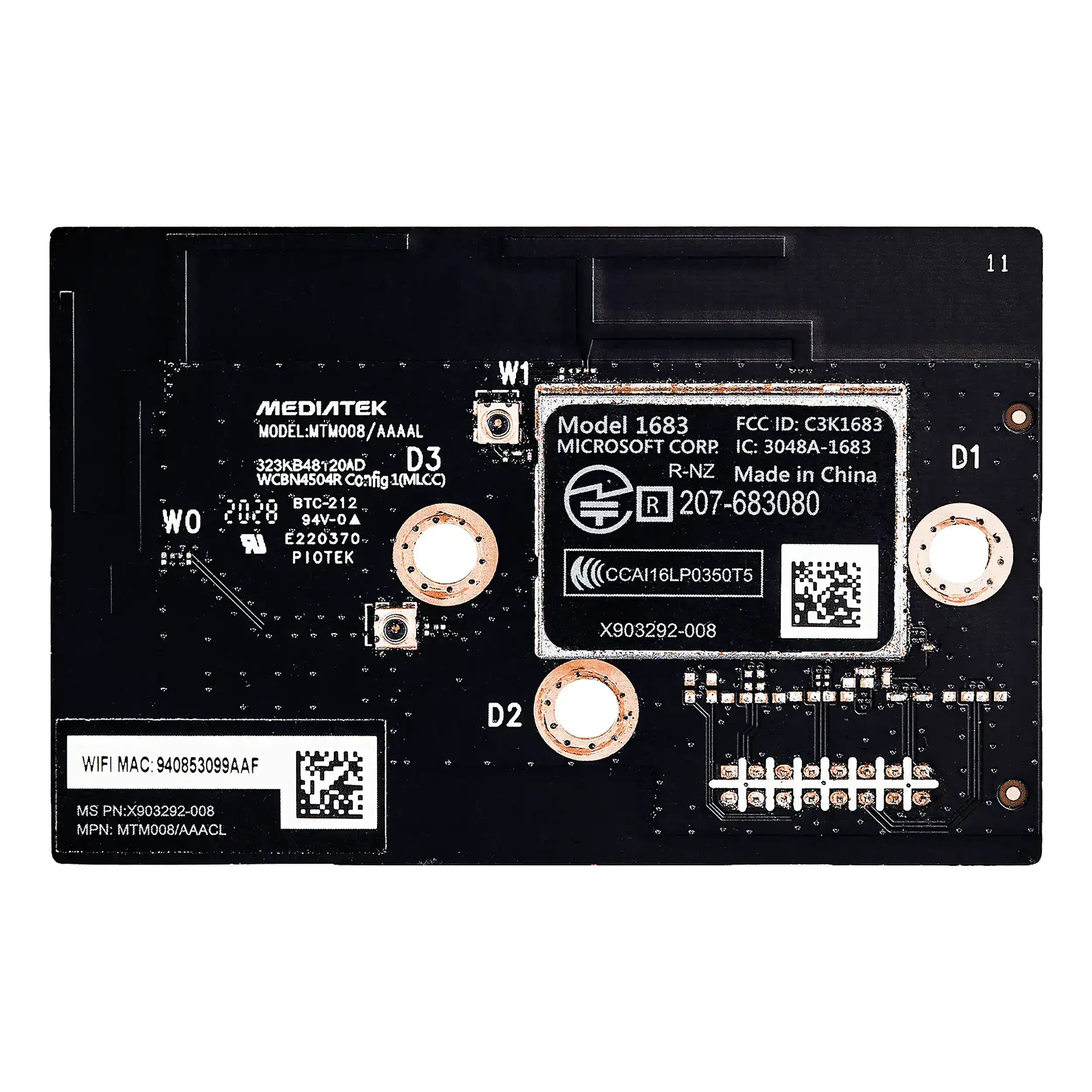 Wireless WiFi Bluetooth Modul PCB Board für Xbox One S (Board # 1683)