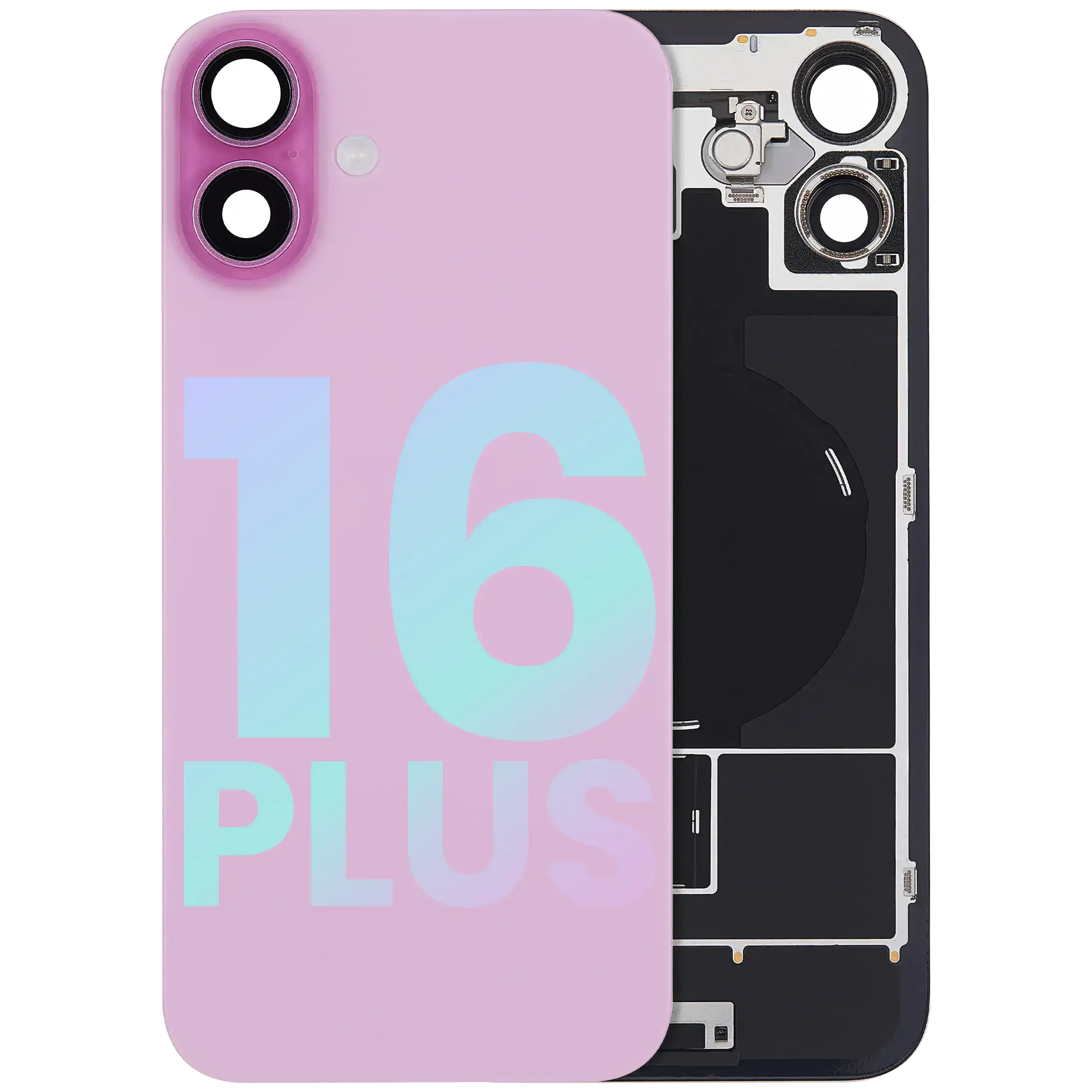 Back cover with MagSafe magnet, NFC, and flash flex cable for iPhone 16 Plus (Service Pack) (Pink)