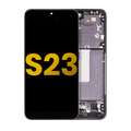 OLED-Display mit Rahmen Samsung Galaxy S23 Phantom Black (Generalüberholt)