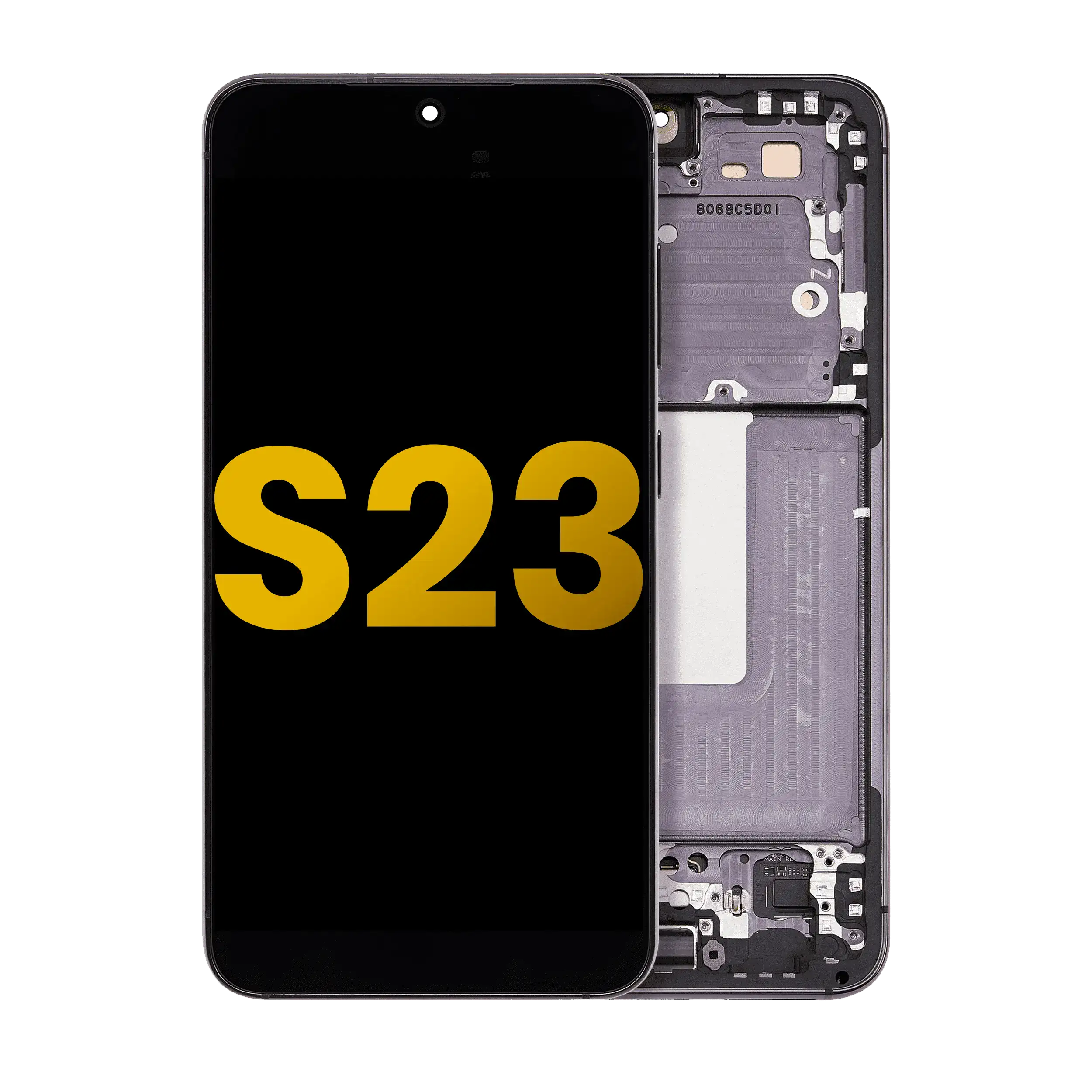 OLED-Display mit Rahmen Samsung Galaxy S23 Phantom Black (Generalüberholt)