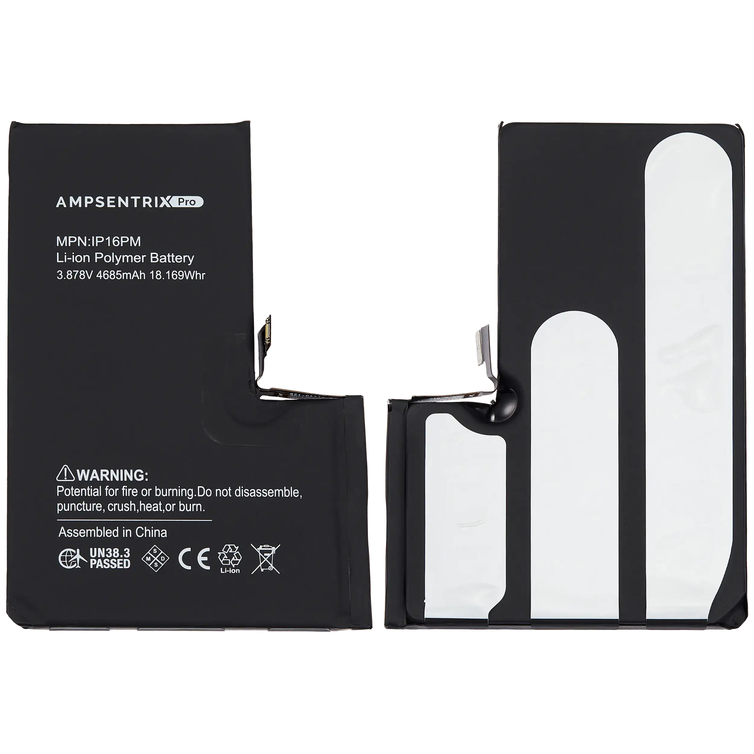 Replacement Battery for iPhone 16 Pro Max (AmpSentrix Pro)