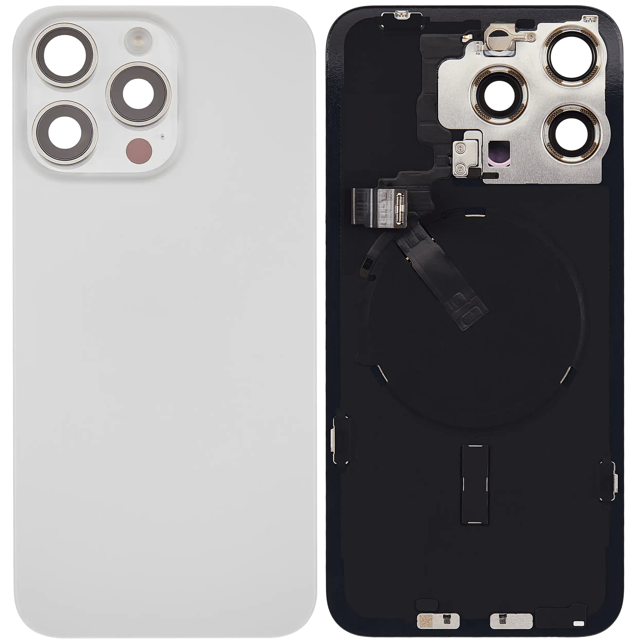 Backcover für iPhone 15 Pro Max m. MagSafe & Flex, Service Pack, Weiß Titan