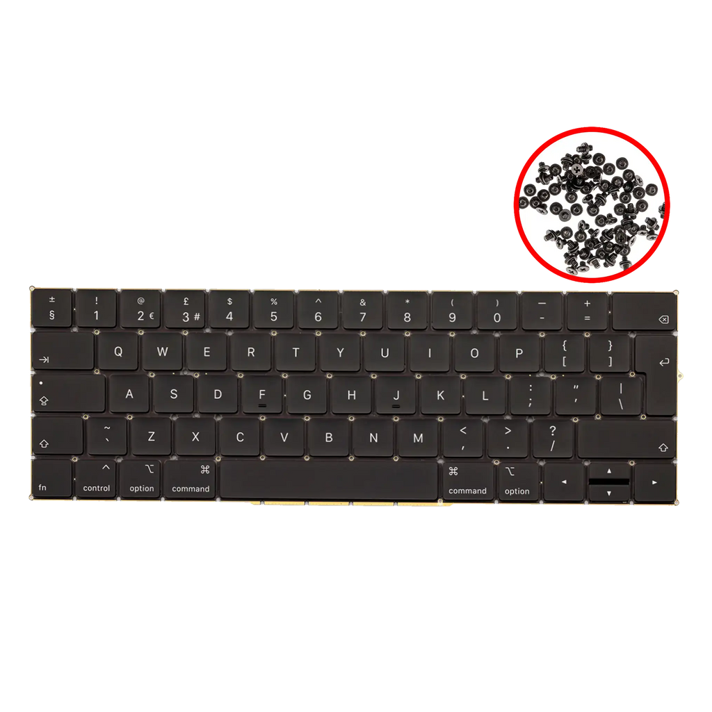 Backlit Keyboard with Screws for MacBook Pro 13" / Pro 15" A1989 / A1990 (2018-2019) (UK English)