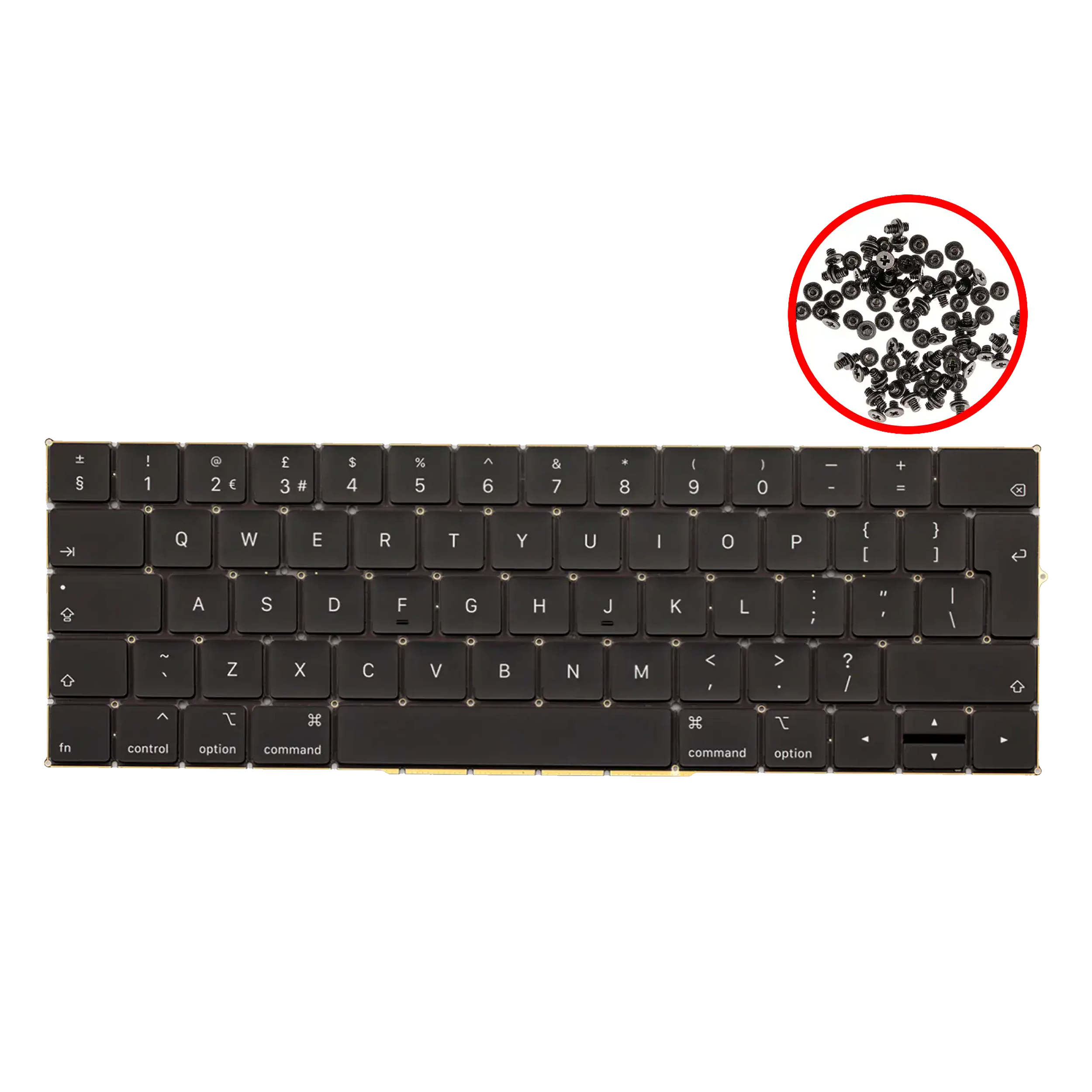 Backlit Keyboard with Screws for MacBook Pro 13" / Pro 15" A1989 / A1990 (2018-2019) (UK English)