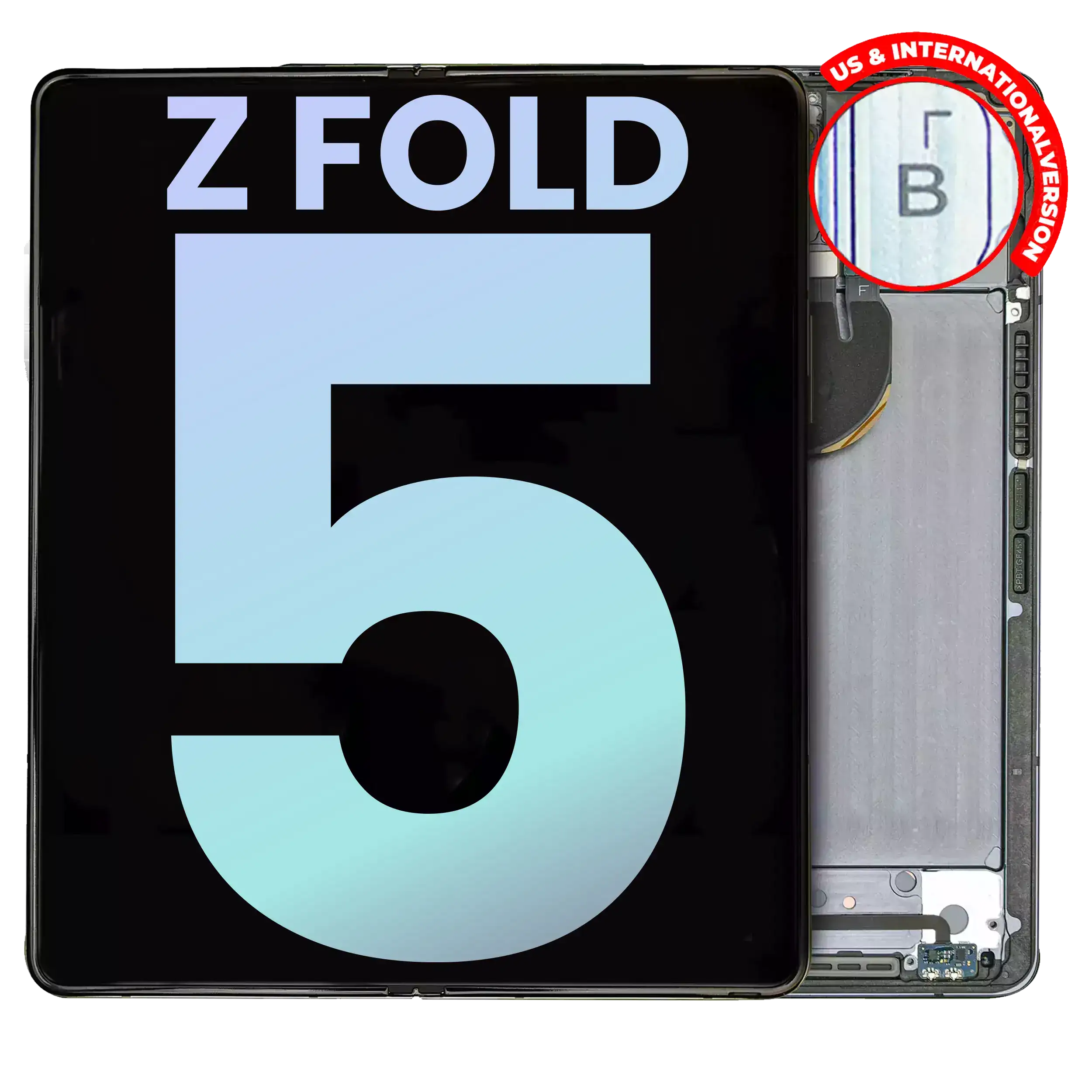 Inneres OLED-Display mit Rahmen für Samsung Galaxy Z Fold 5 5G (US & International) (Service Pack) (Grau)