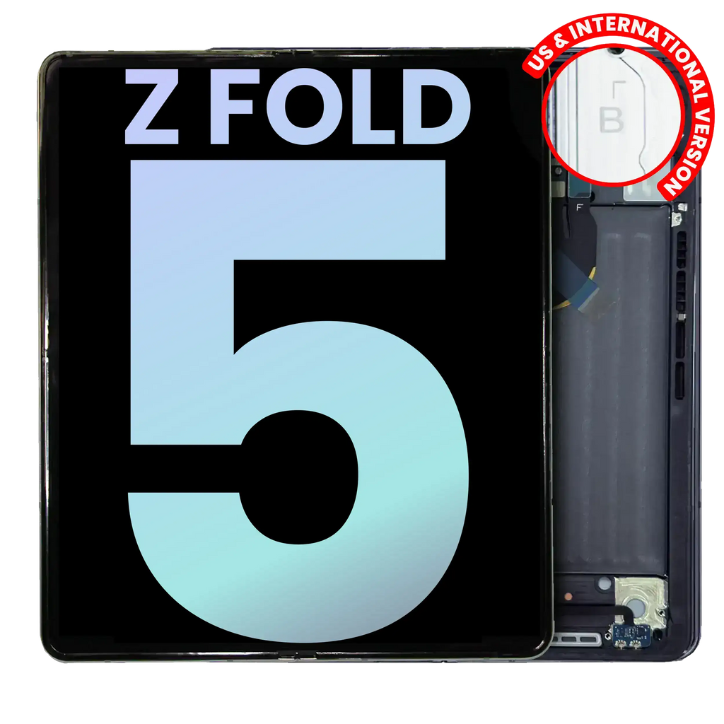 Inner OLED Display with Frame for Samsung Galaxy Z Fold 5 5G (US & International) (Service Pack) (Phantom Black)