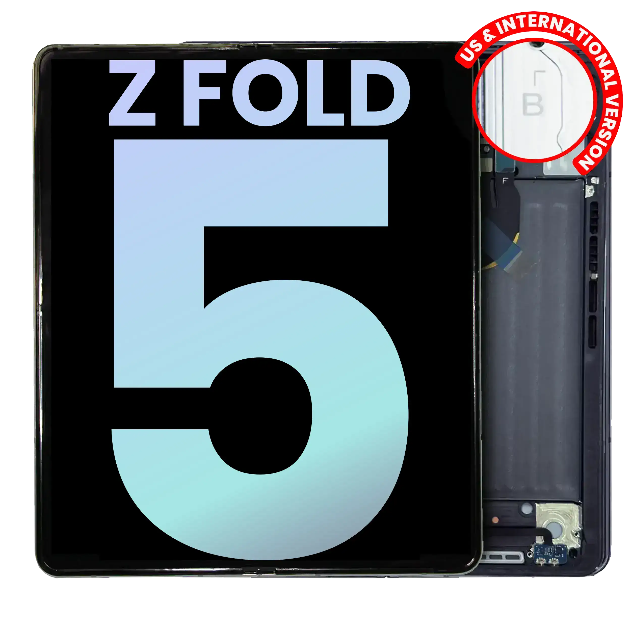 Inner OLED Display with Frame for Samsung Galaxy Z Fold 5 5G (US & International) (Service Pack) (Phantom Black)