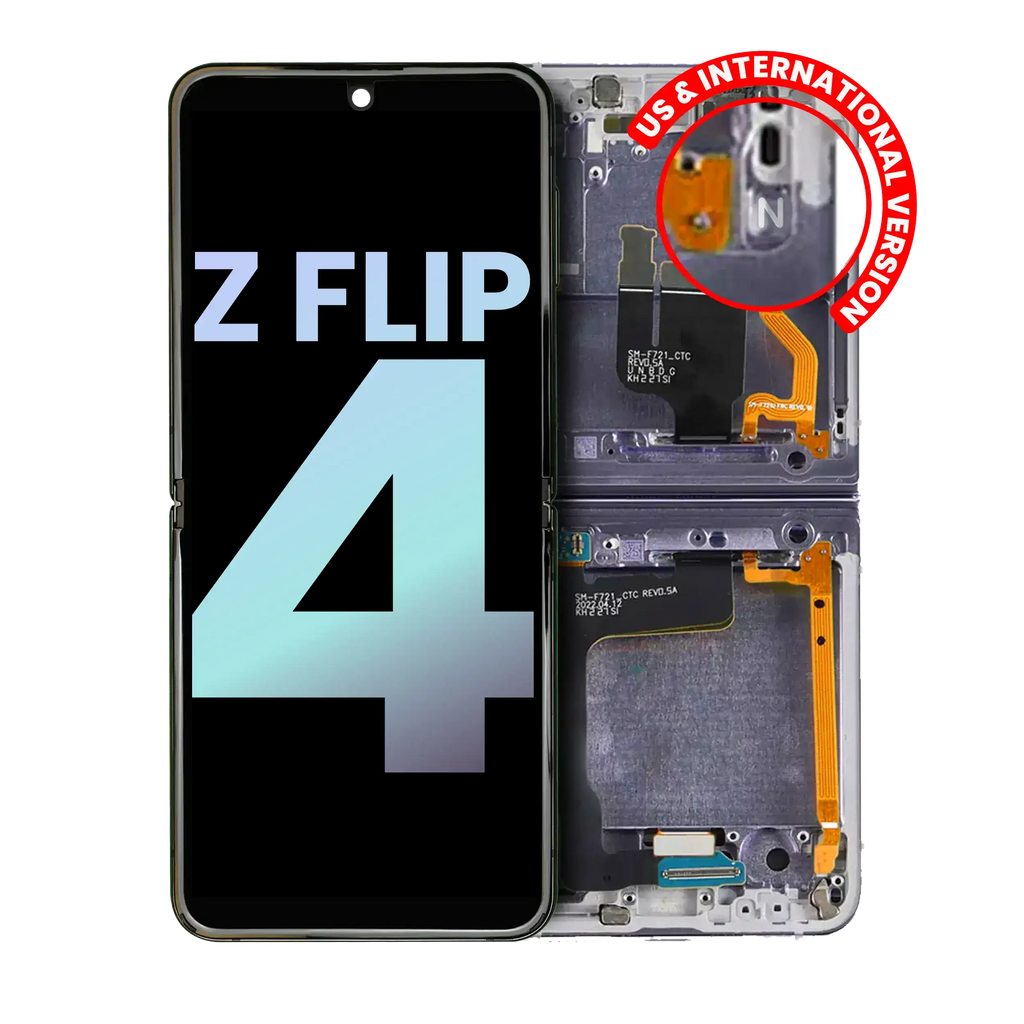 Inner OLED Screen with Frame for Samsung Galaxy Z Flip 4 5G (US & International) (Service Pack) Bora Purple