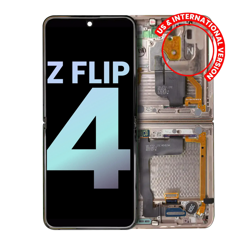 Internal OLED Display with Frame for Samsung Galaxy Z Flip 4 5G (Service Pack) (Pink Gold)