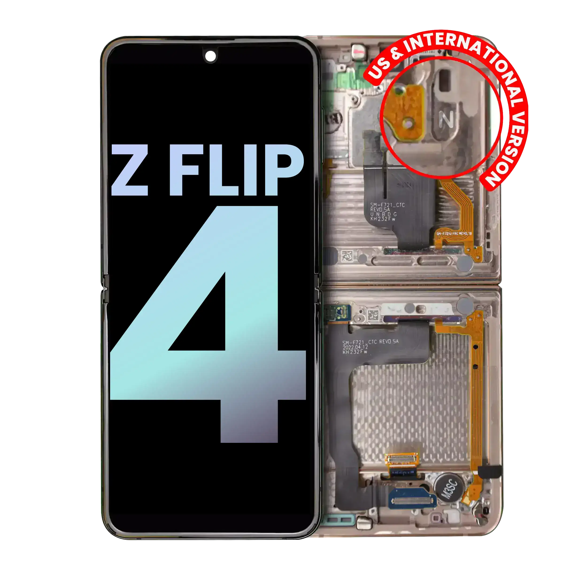 Internal OLED Display with Frame for Samsung Galaxy Z Flip 4 5G (Service Pack) (Pink Gold)