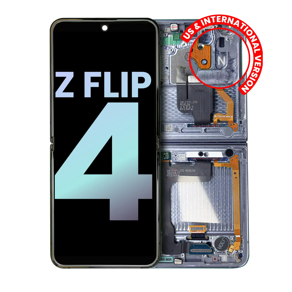 Inner OLED Display with Frame for Samsung Galaxy Z Flip 4 5G (US & International) (Service Pack) (Blue)