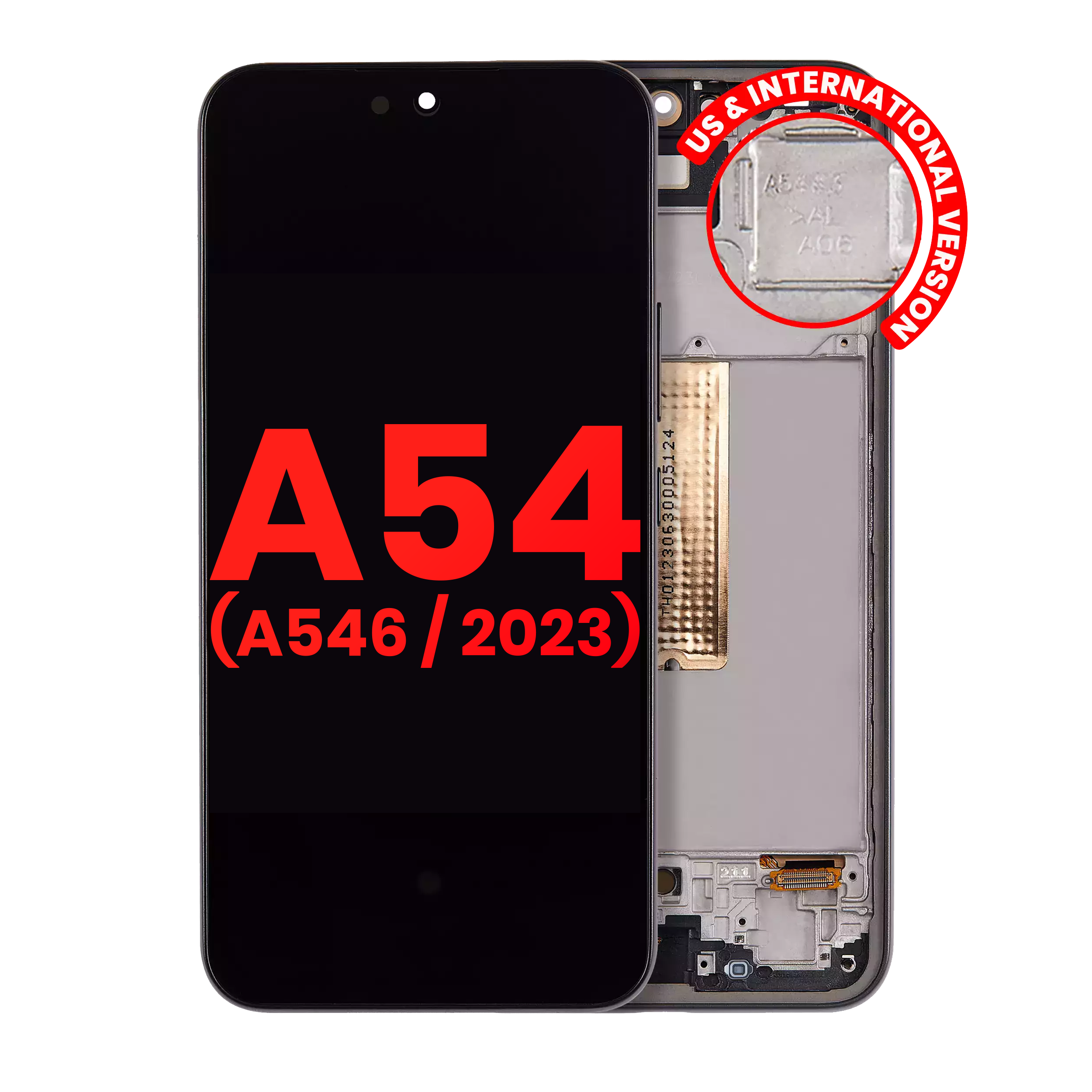 OLED Display with Frame for Samsung Galaxy A54 5G (A546 / 2023) (US & International Version) (Aftermarket Plus) (Graphite)