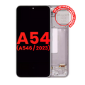 OLED-Display mit Rahmen für Samsung A54 5G Weiß Aftermarket Plus