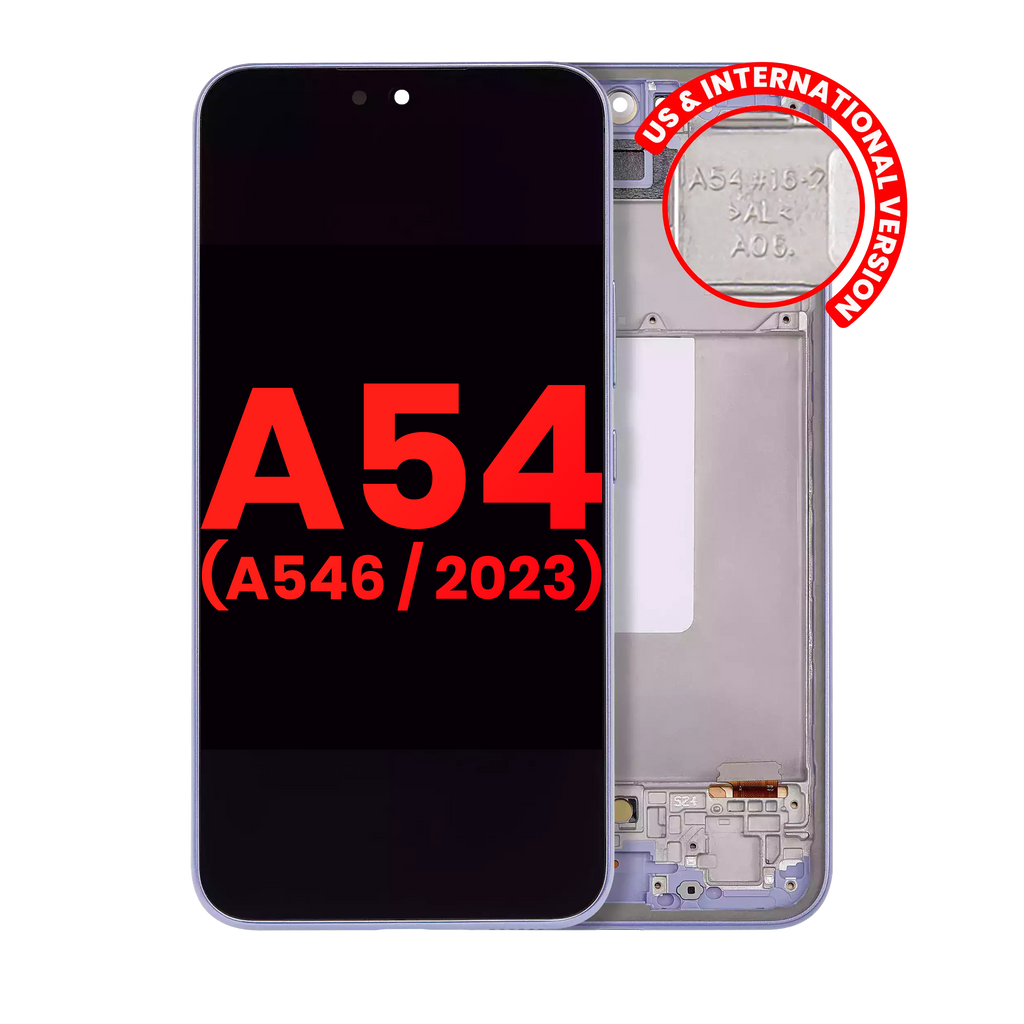 OLED-Display m. Rahmen f. Samsung A54 5G, Violet, Aftermarket Plus