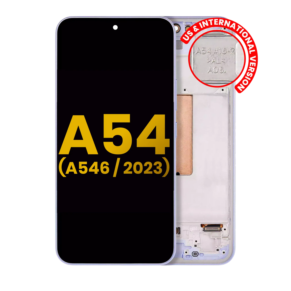 OLED-Display mit Rahmen Samsung Galaxy A54 5G Violett Generalüberholt