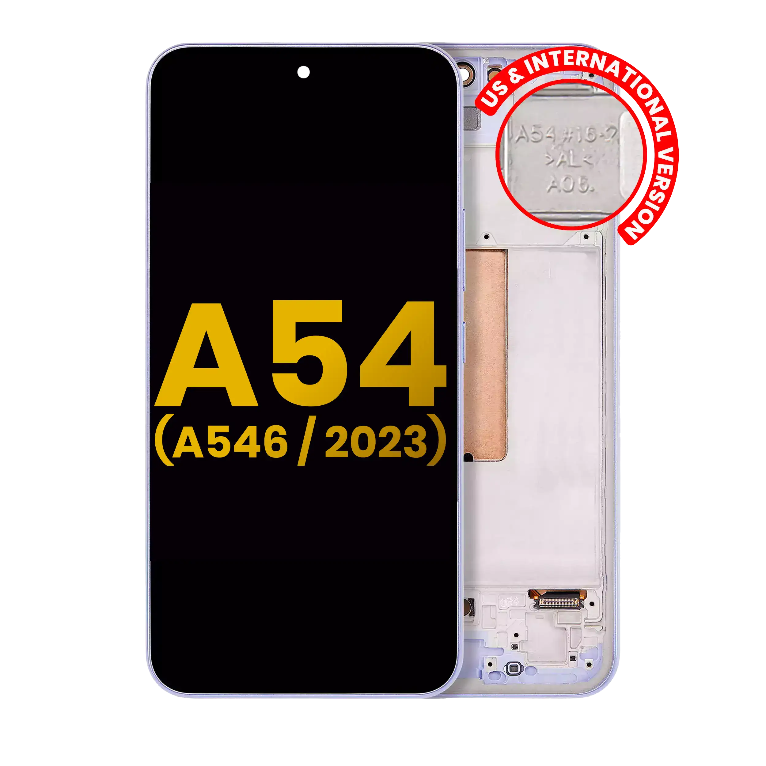 OLED-Display mit Rahmen Samsung Galaxy A54 5G Violett Generalüberholt
