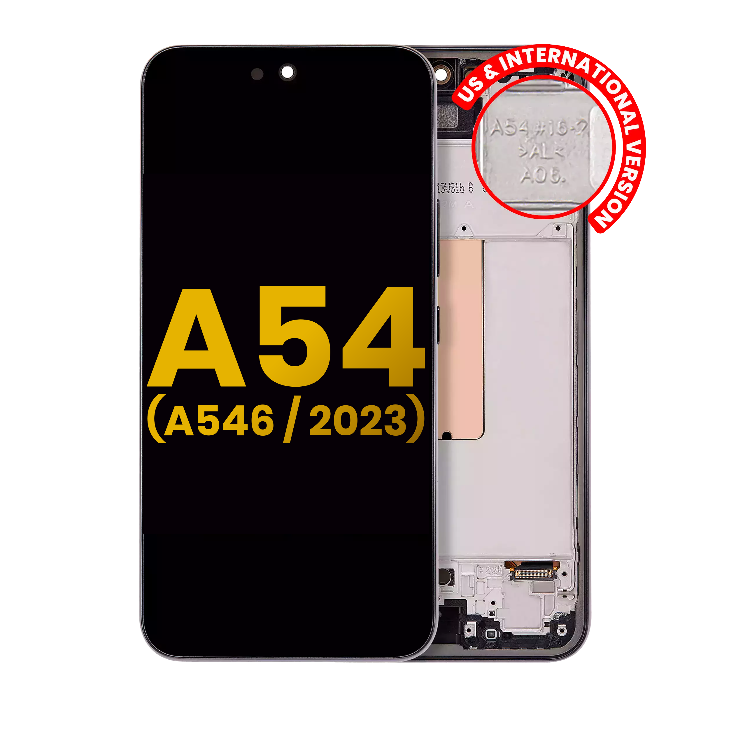 OLED Display with Frame for Samsung Galaxy A54 5G (A546 / 2023) (US & International Version) (Refurbished) (Graphite)