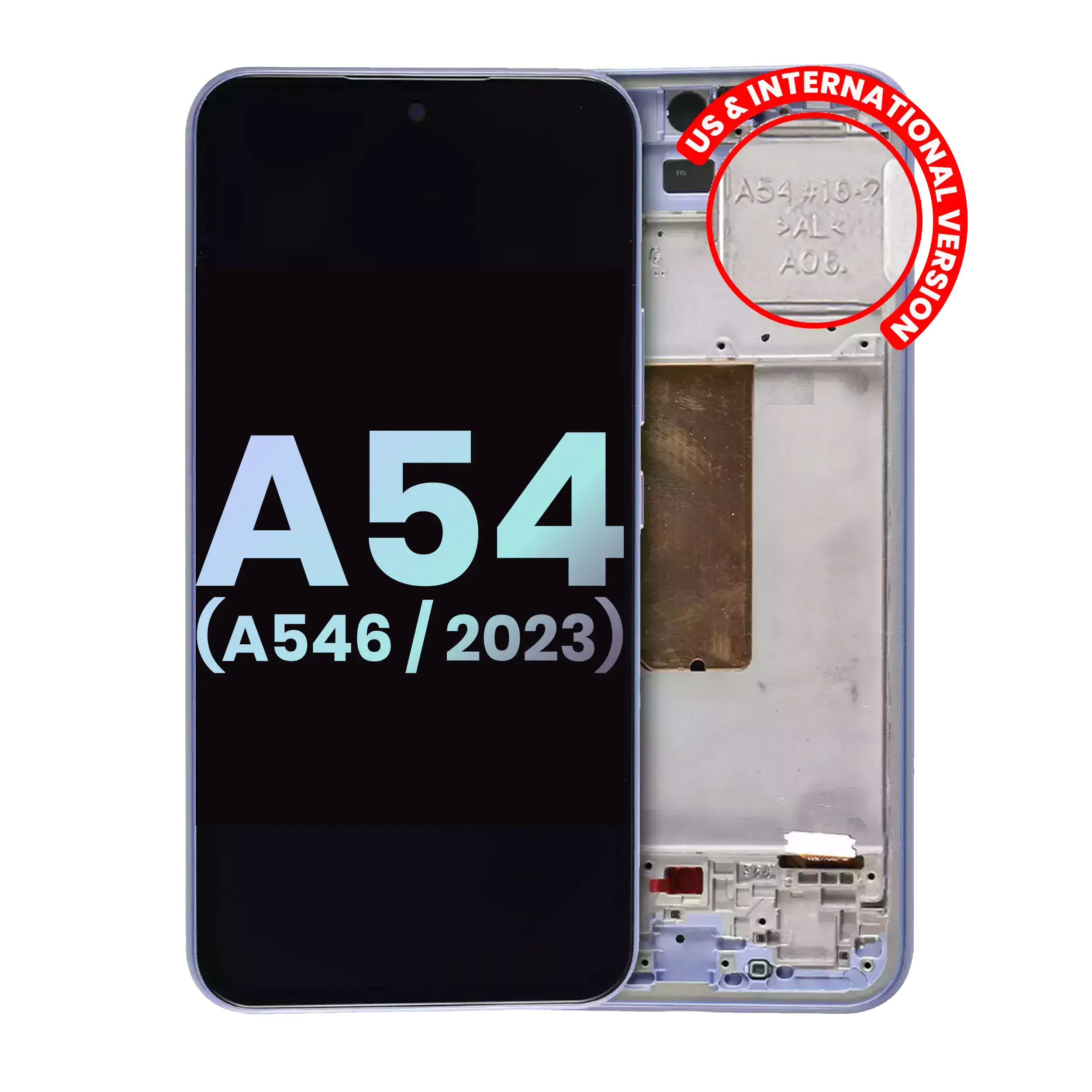 OLED-Display mit Rahmen für Samsung Galaxy A54 5G Violett Service Pack
