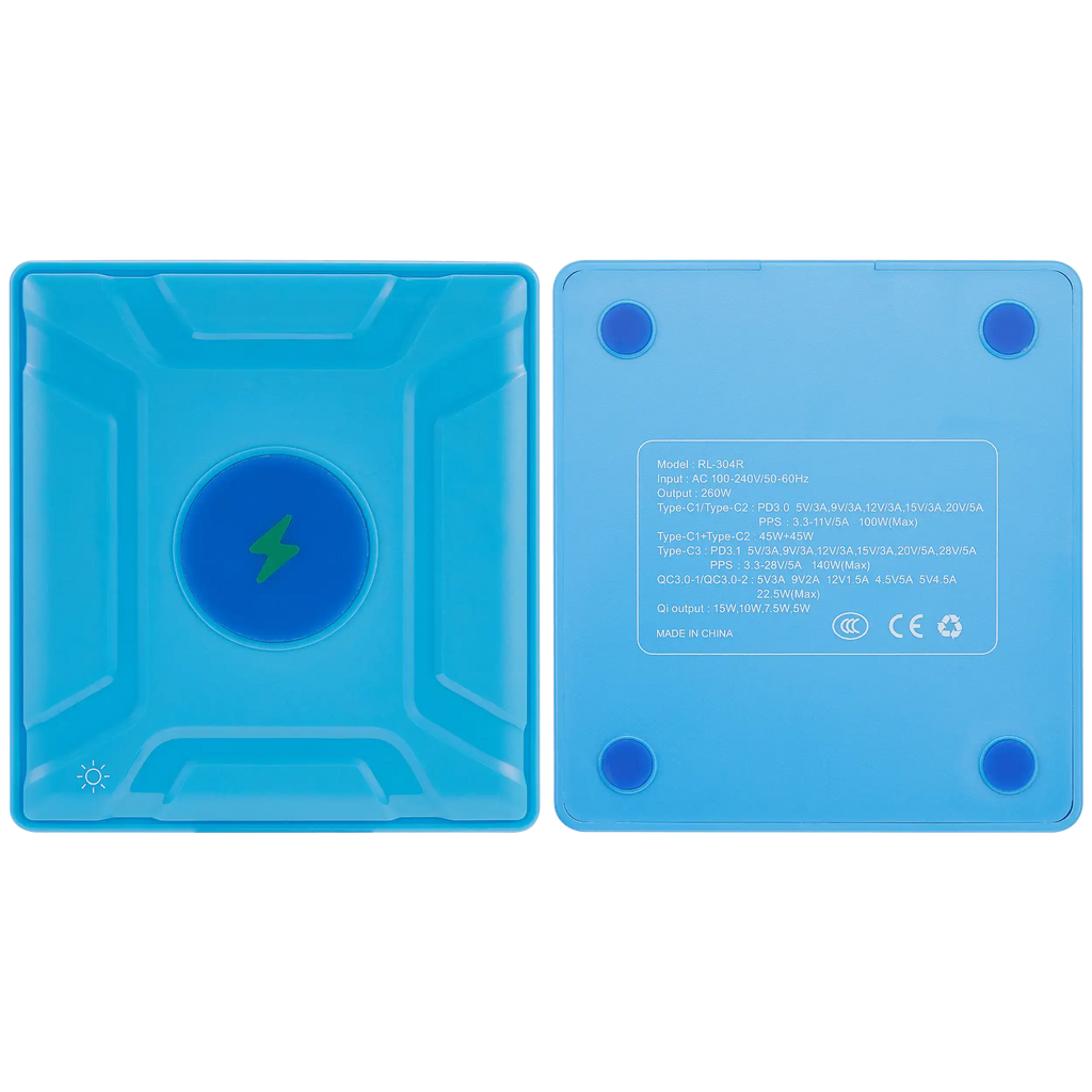 ReLife RL-304R 260W 6-in-1 GaN Multi-Port Wireless Charging Station (US Plug 110-220V)