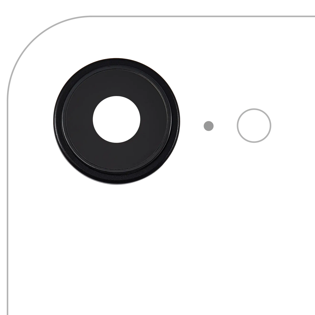 Kameralinse hinten mit Halterung und Einfassung für iPhone 16e (Schwarz) (Premium)