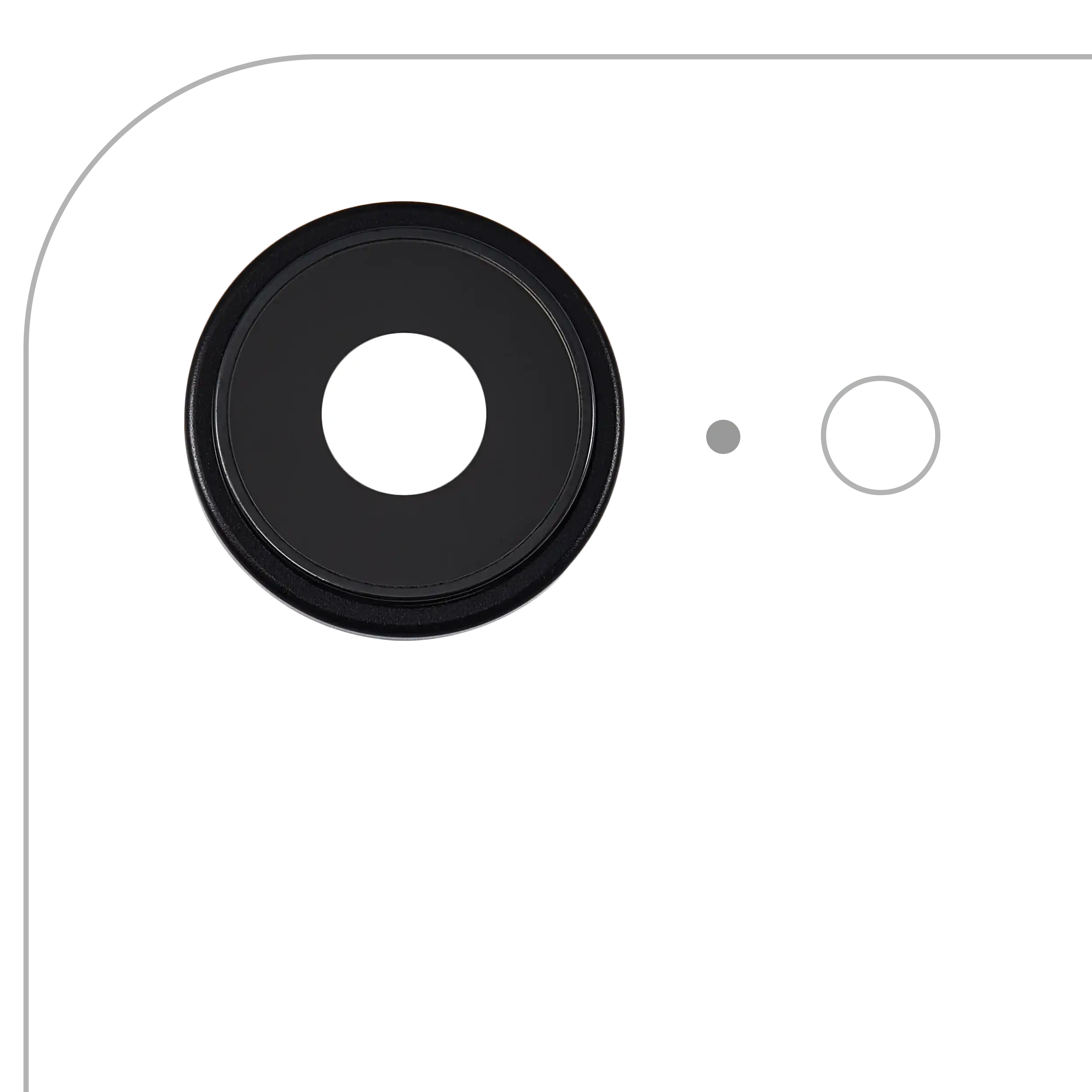 Kameralinse hinten mit Halterung und Einfassung für iPhone 16e (Schwarz) (Premium)