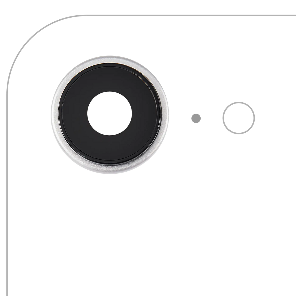Kameralinse hinten mit Halterung und Rahmen für iPhone 16e (Weiß) (Premium)