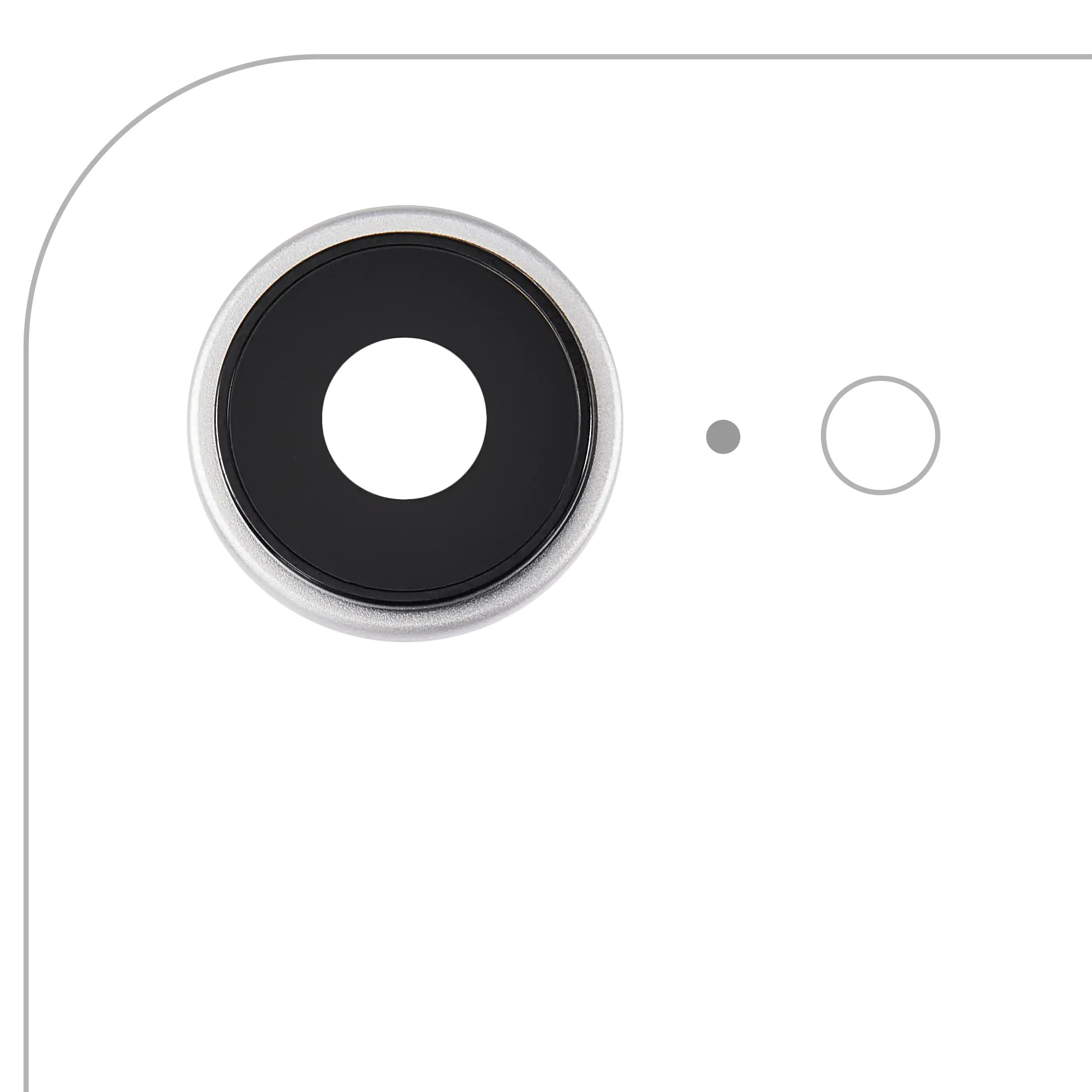 Kameralinse hinten mit Halterung und Rahmen für iPhone 16e (Weiß) (Premium)