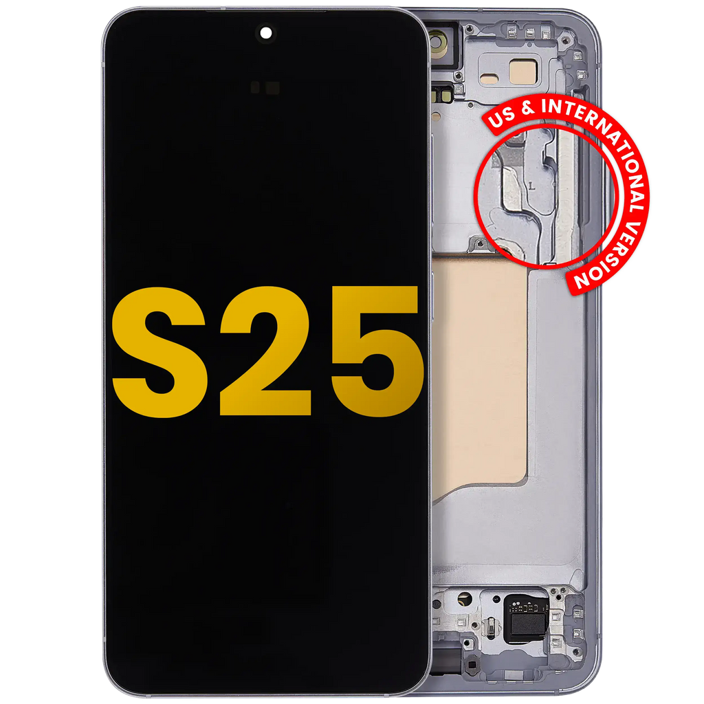 OLED Display with Frame for Samsung Galaxy S25 5G (US & International) (Refurbished) (Icy Blue)