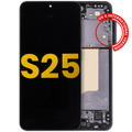 OLED Display with Frame for Samsung Galaxy S25 5G (US & International) Refurbished (Blue Black)