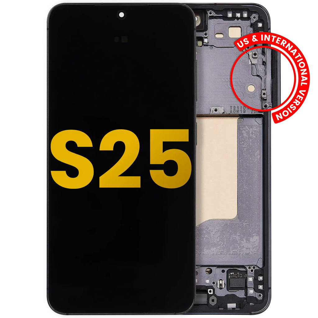 OLED Display with Frame for Samsung Galaxy S25 5G (US & International) Refurbished (Blue Black)
