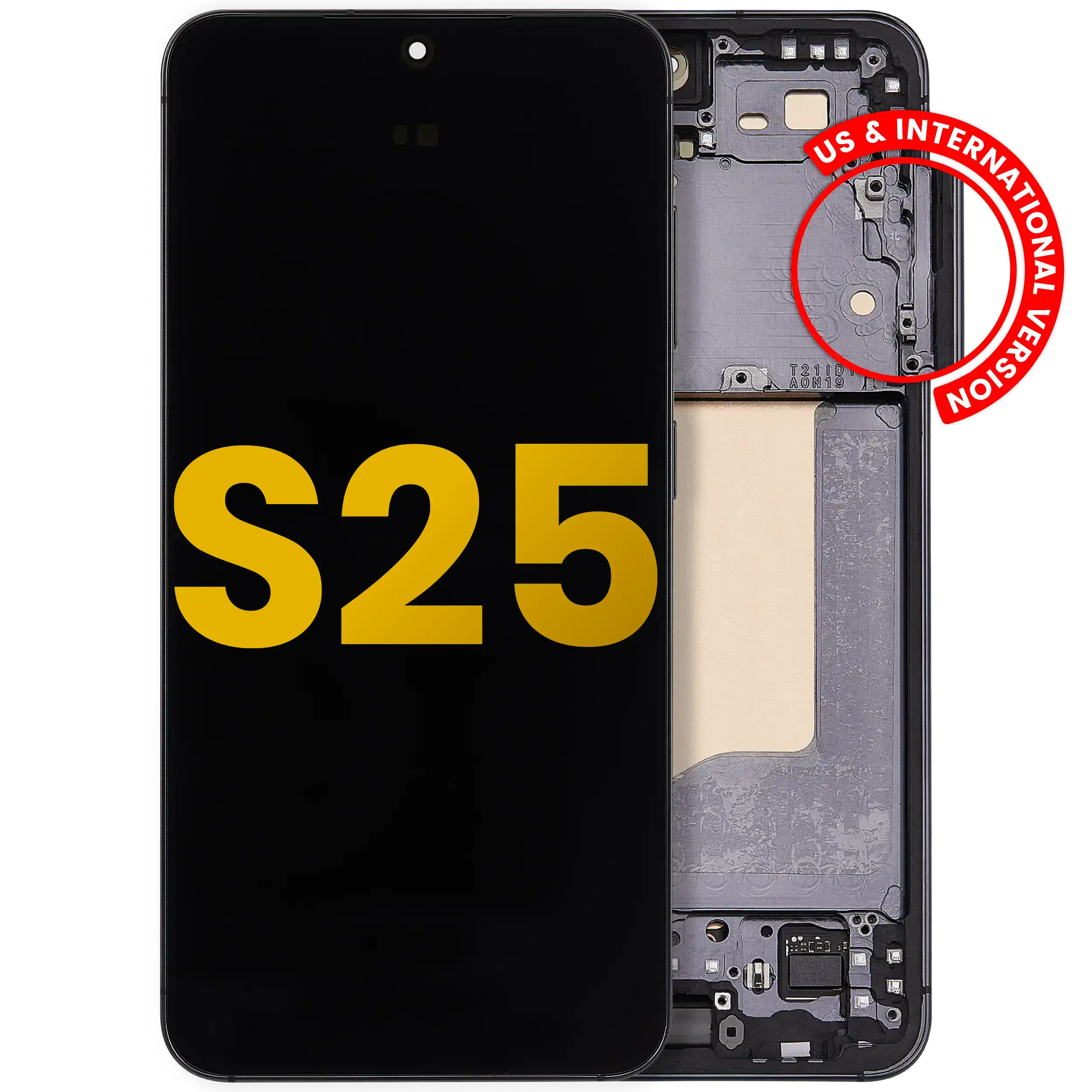 OLED Display with Frame for Samsung Galaxy S25 5G (US & International) Refurbished (Blue Black)