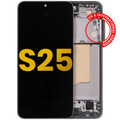 OLED-Display mit Rahmen für Samsung Galaxy S25 5G (Refurbished) (Silver Shadow)