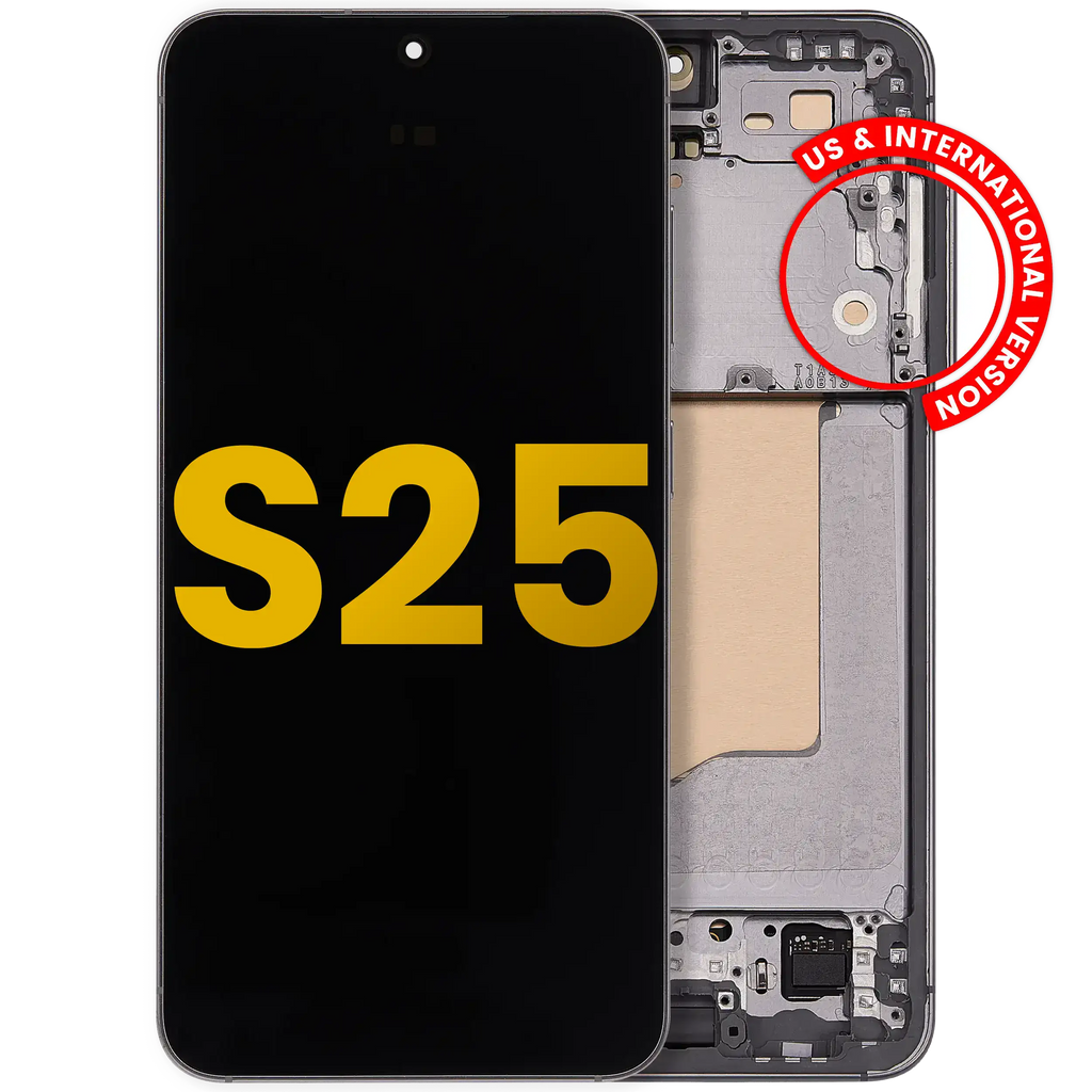 OLED Display with Frame for Samsung Galaxy S25 5G (Refurbished) (Silver Shadow)