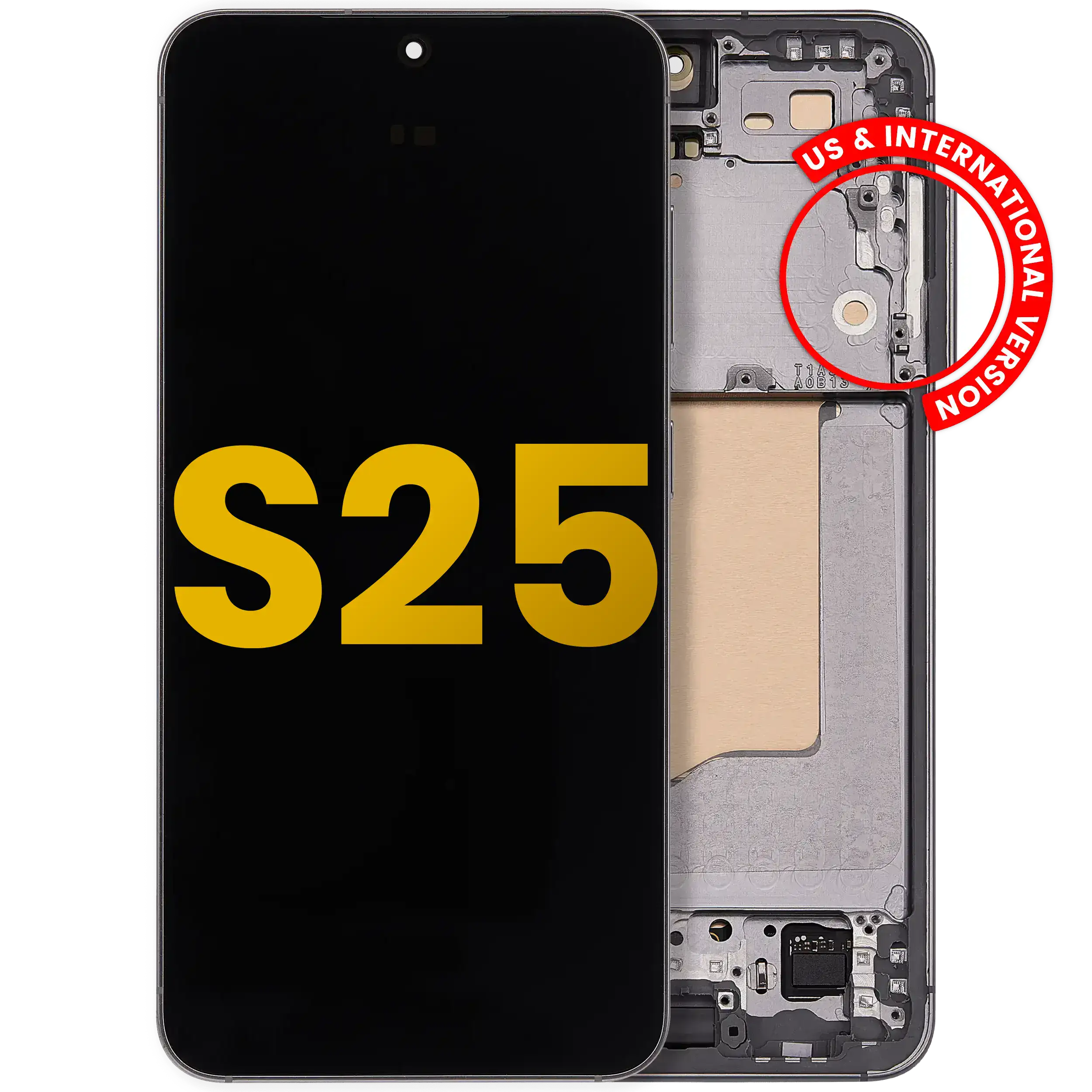 OLED Display with Frame for Samsung Galaxy S25 5G (Refurbished) (Silver Shadow)