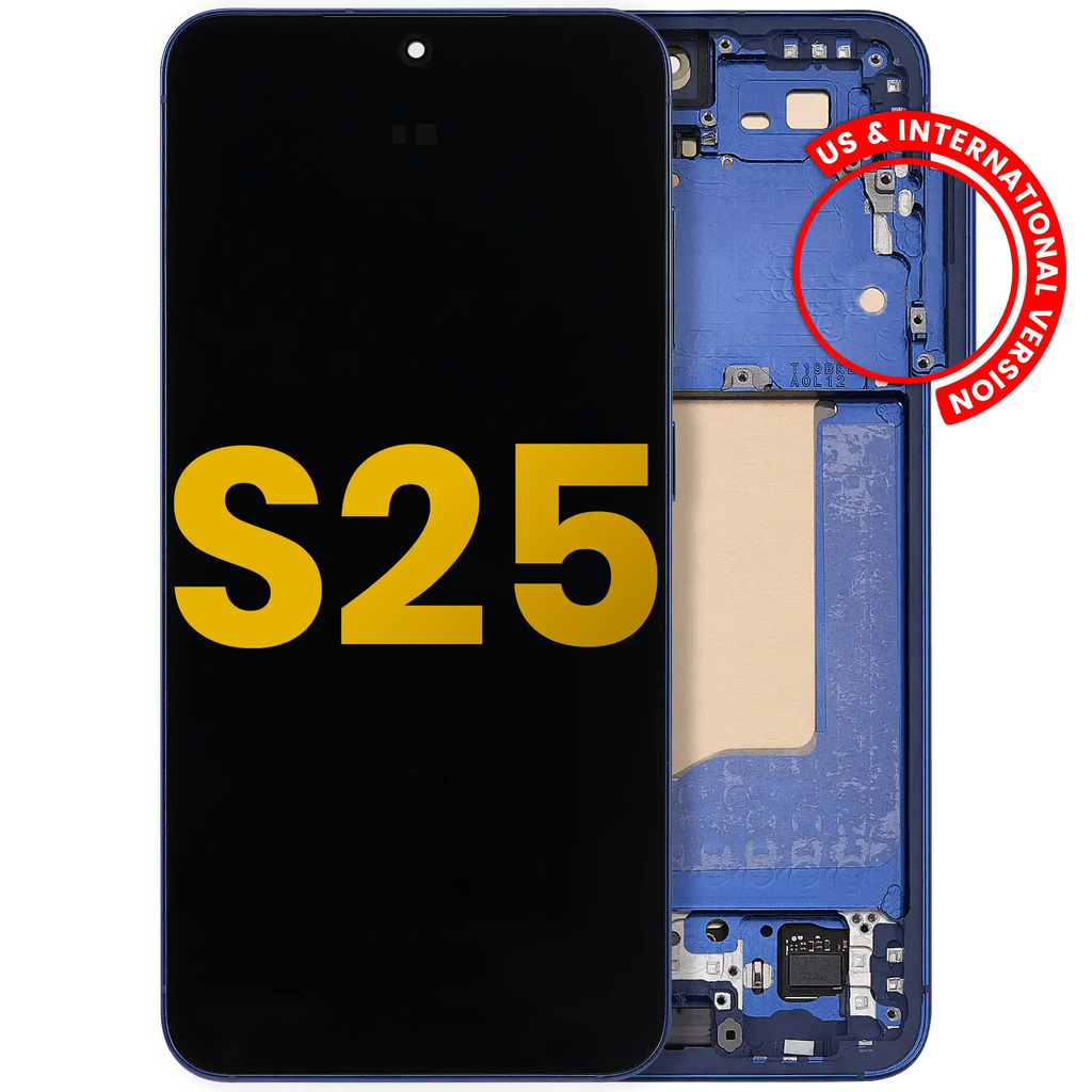 OLED Display with Frame for Samsung Galaxy S25 5G (US & International) (Refurbished) (Navy)