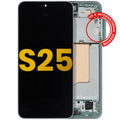 OLED-Display mit Rahmen für Samsung Galaxy S25 Refurbished Mint