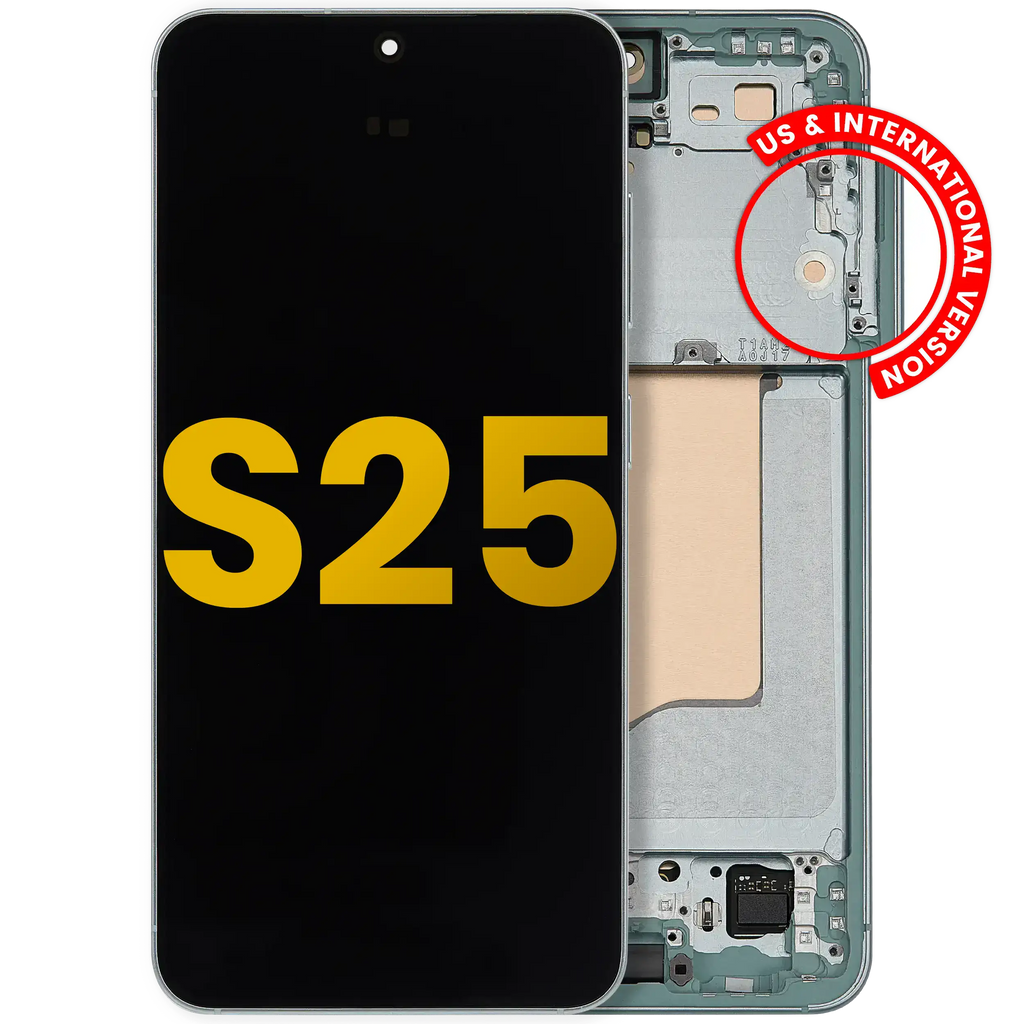 OLED Display with Frame for Samsung Galaxy S25 5G (US & International) (Refurbished) (Mint)