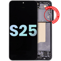 OLED-Display mit Rahmen Samsung Galaxy S25 Service Pack Blau/Schwarz