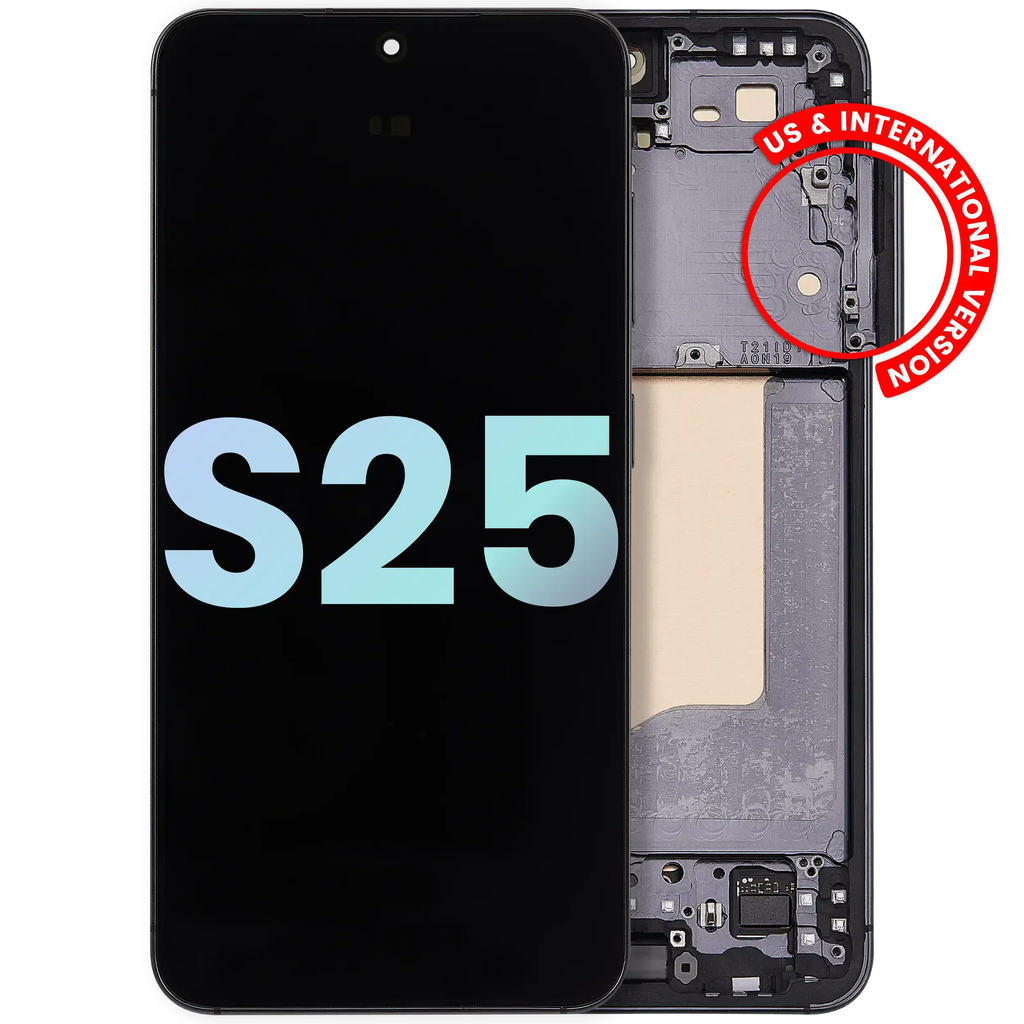 OLED-Display mit Rahmen Samsung Galaxy S25 Service Pack Blau/Schwarz