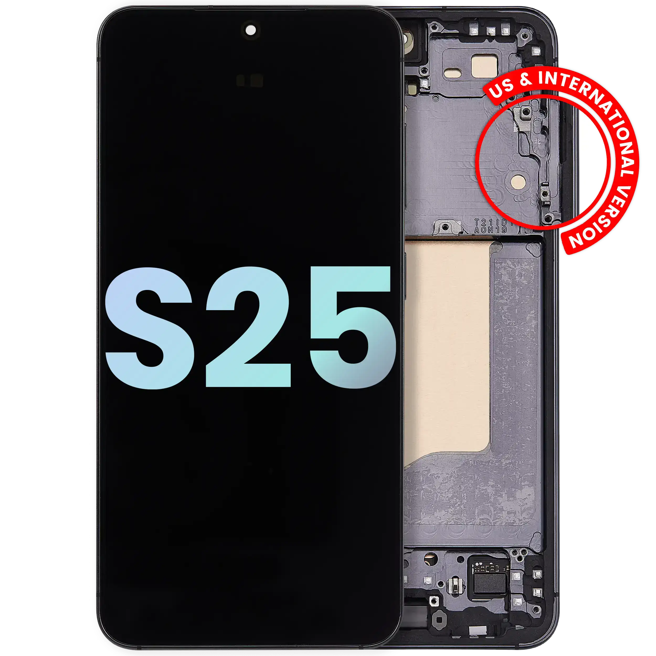 OLED-Display mit Rahmen Samsung Galaxy S25 Service Pack Blau/Schwarz